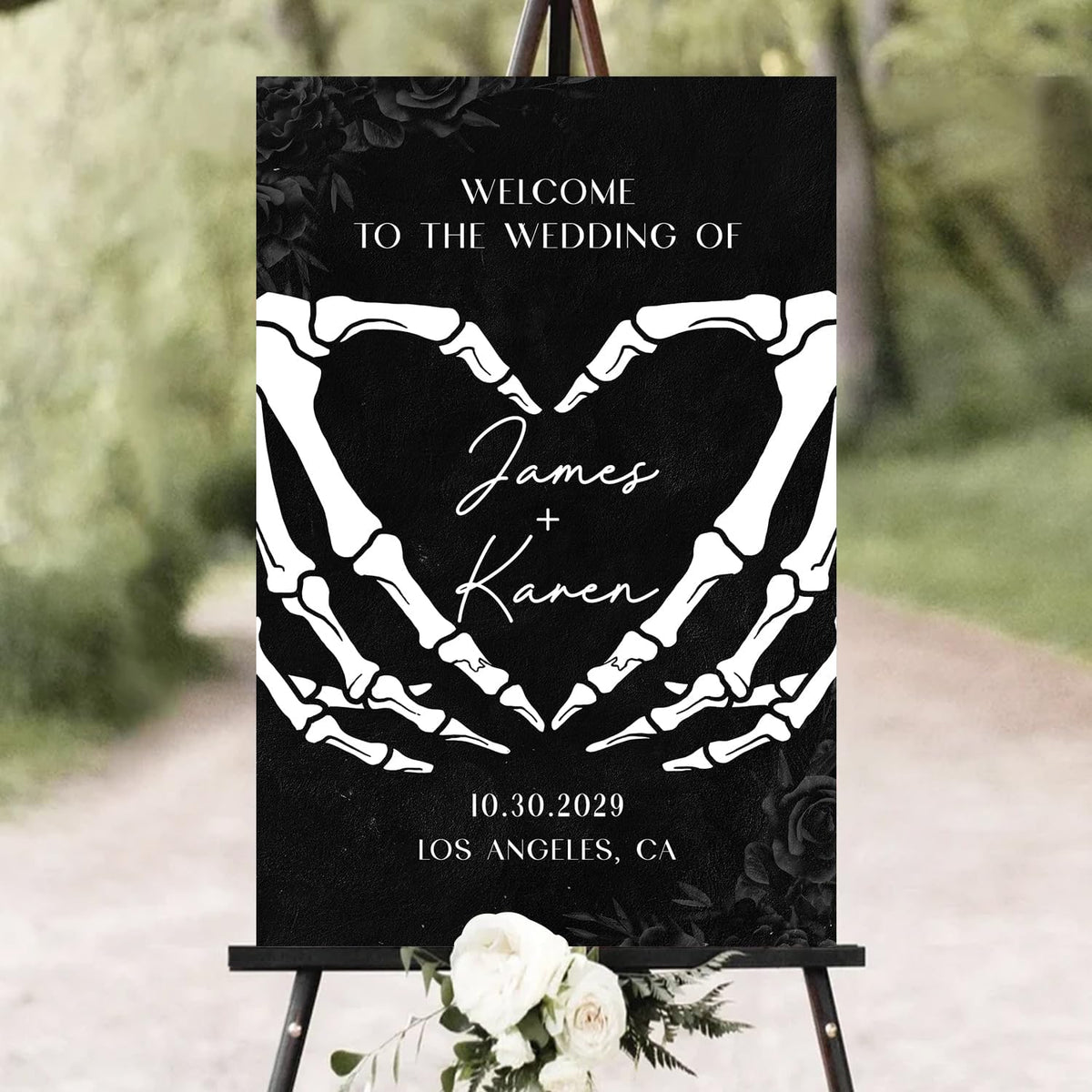 Halloween Wedding Welcome Sign, Gothic Welcome Sign Black Wedding Sign, Wedding Sign Halloween