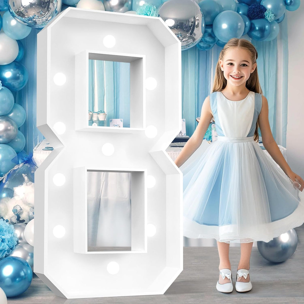 Ledido 4FT Marquee Light Up Numbers, Cool White Light Up Numbers Large Marquee Numbers for Party