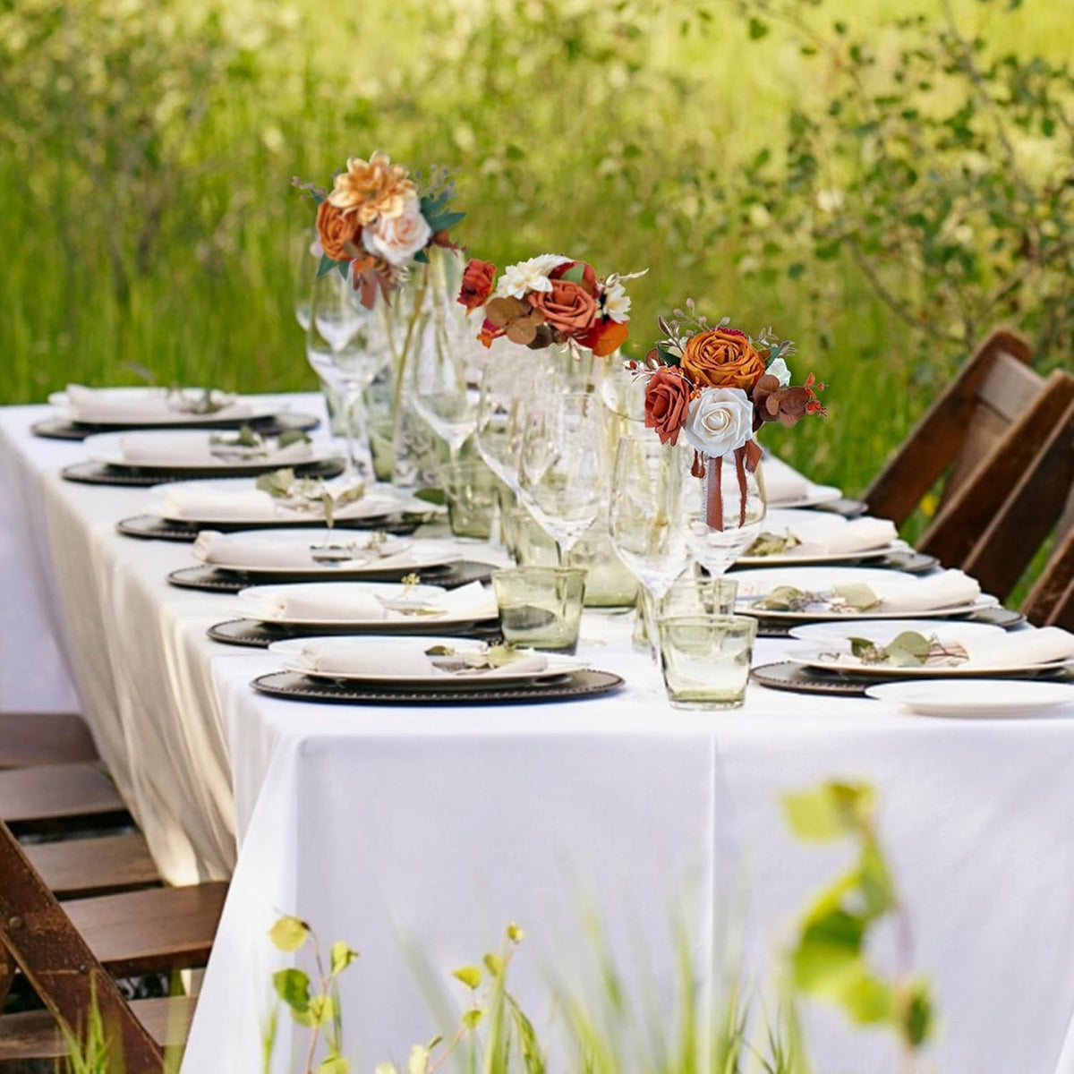 CherishedMoments Set of 6 Assorted Flower Centerpieces Mini Floral Wedding Flowers Set for Fall