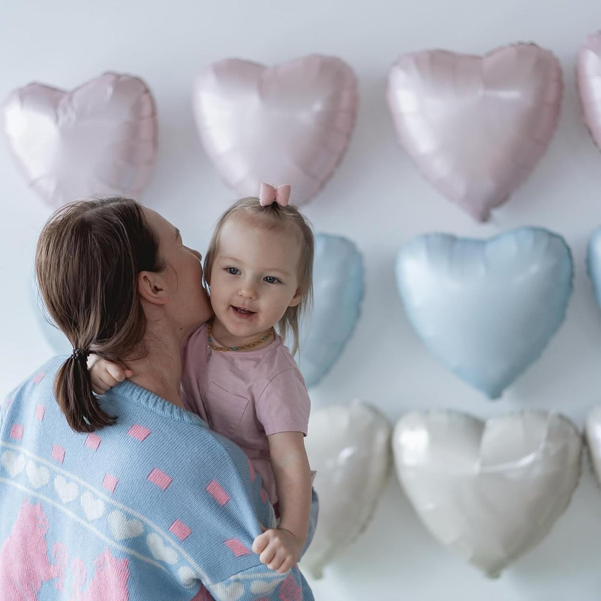 Baby Blue Heart Balloon, 10PCS Blue Foil Heart Balloons, 18inch Pastel Blue Heart Shape Balloons
