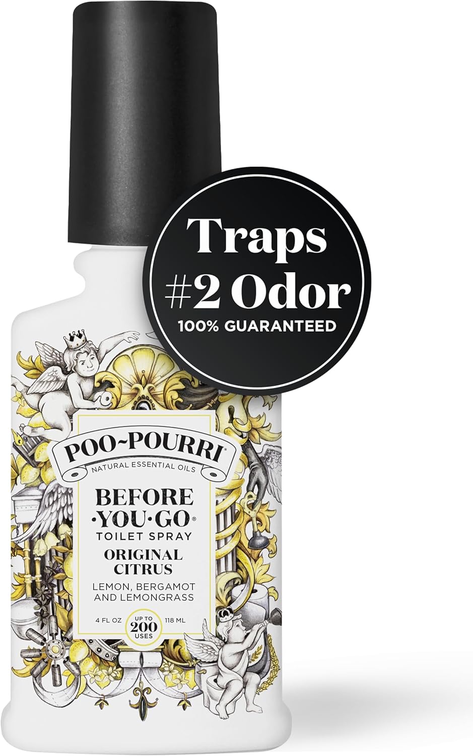 Poo-Pourri Before-You-Go Toilet Spray, Original Citrus, 4 Fl Oz, Up to 200 Uses, Bathroom Odor