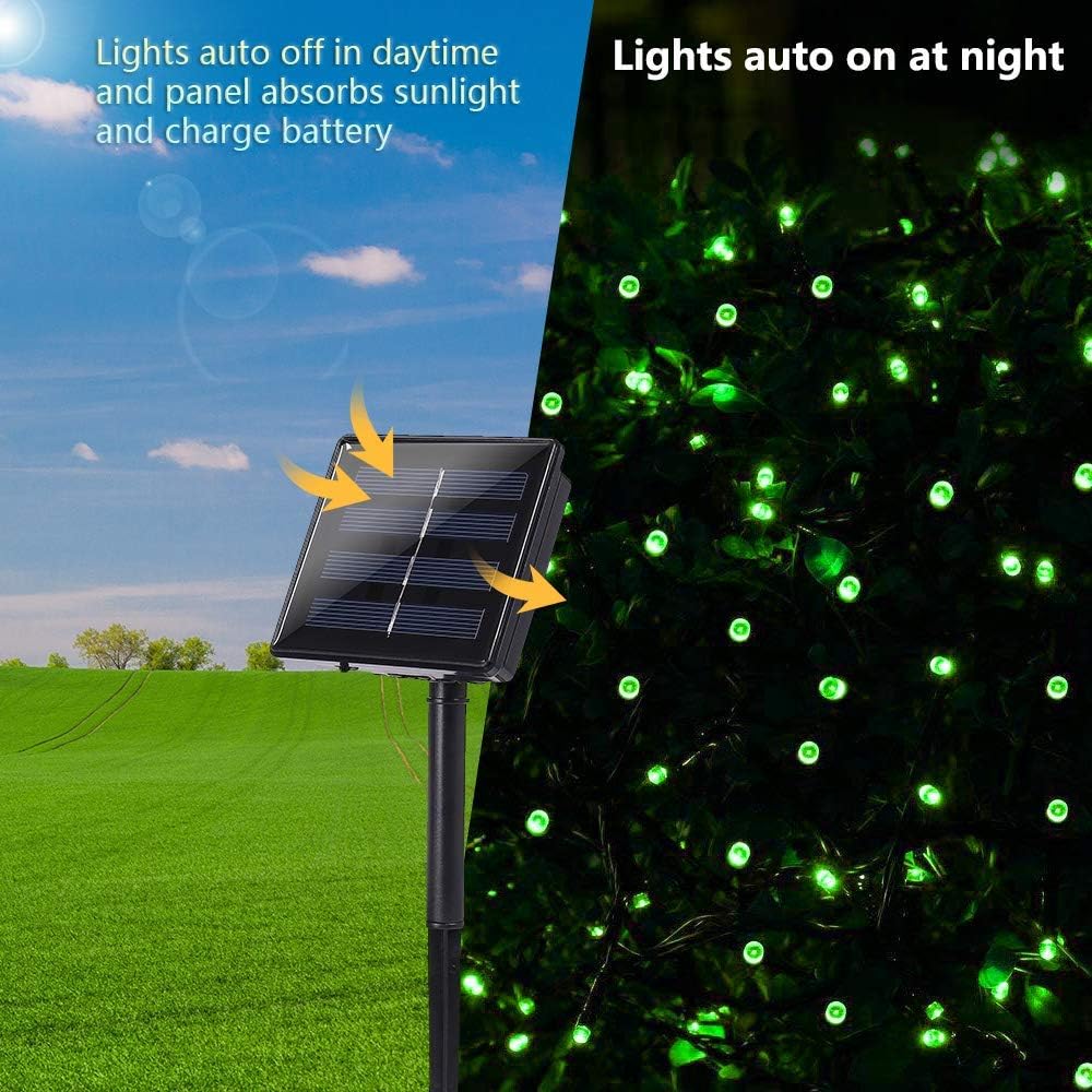 Toodour Solar Christmas Lights Outdoor, 2 Packs Total 144ft 400 LED Solar String Lights with 8