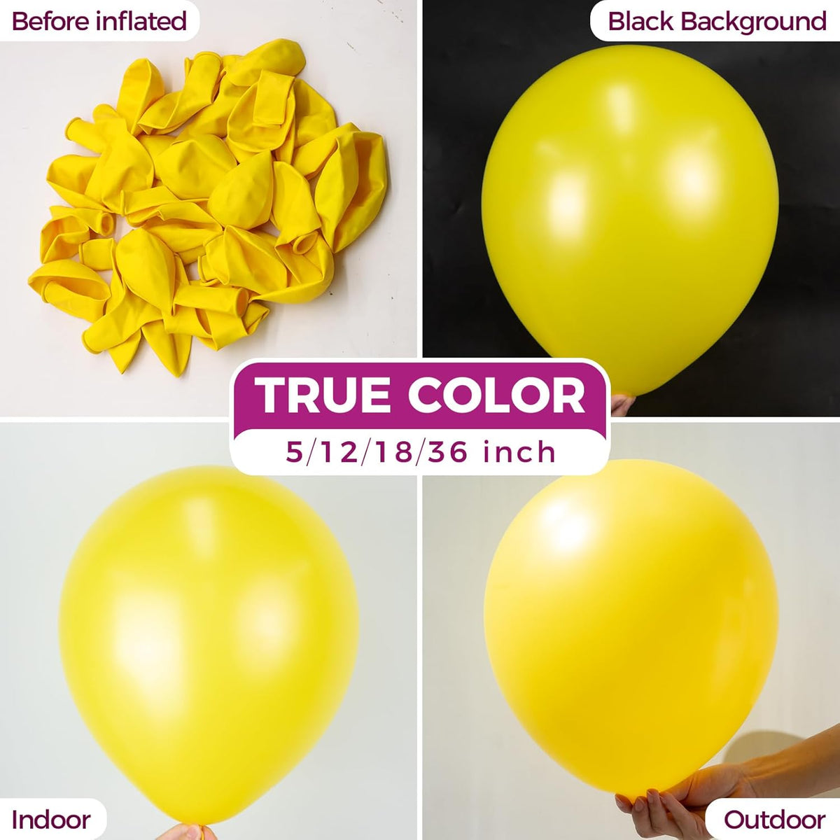 Bezente Yellow Balloons Latex Party Balloons - 150 Pack 5 inch Matte Small Yellow Helium Balloons
