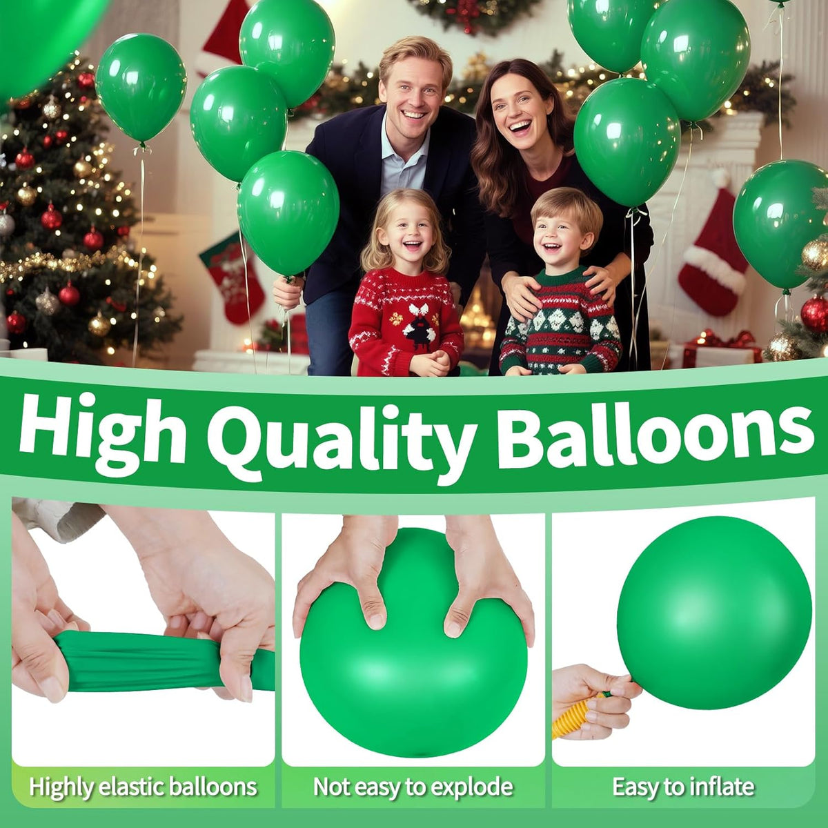 KAWKALSH Green Balloon 12 Inch, 110pcs Latex Party Balloons Helium Bright Color for Birthday Baby