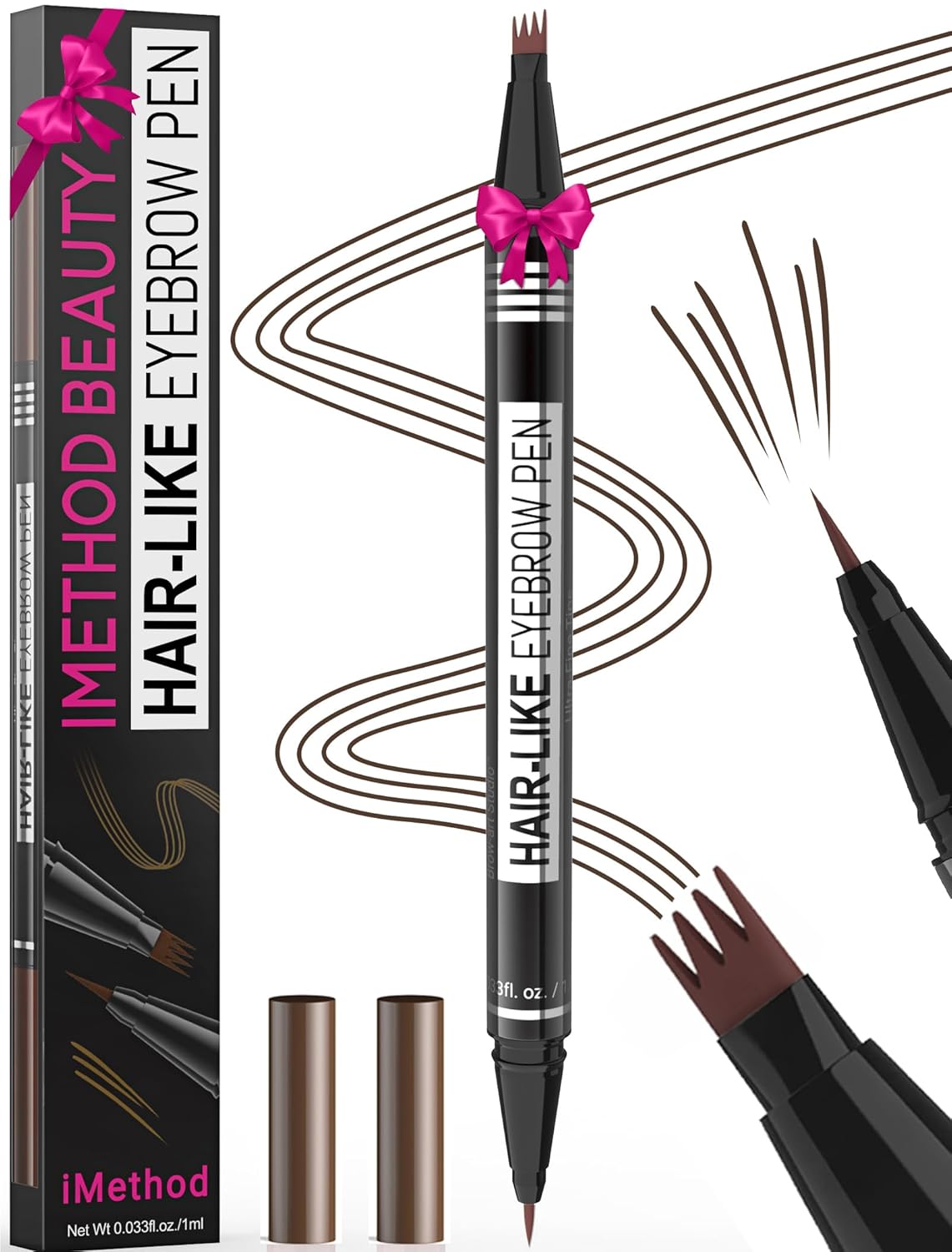 iMethod Microblading Eyebrow Pen - Eyebrow Pencil Magical 2-in-1 Dual-Ended Eye Brow Pencils for
