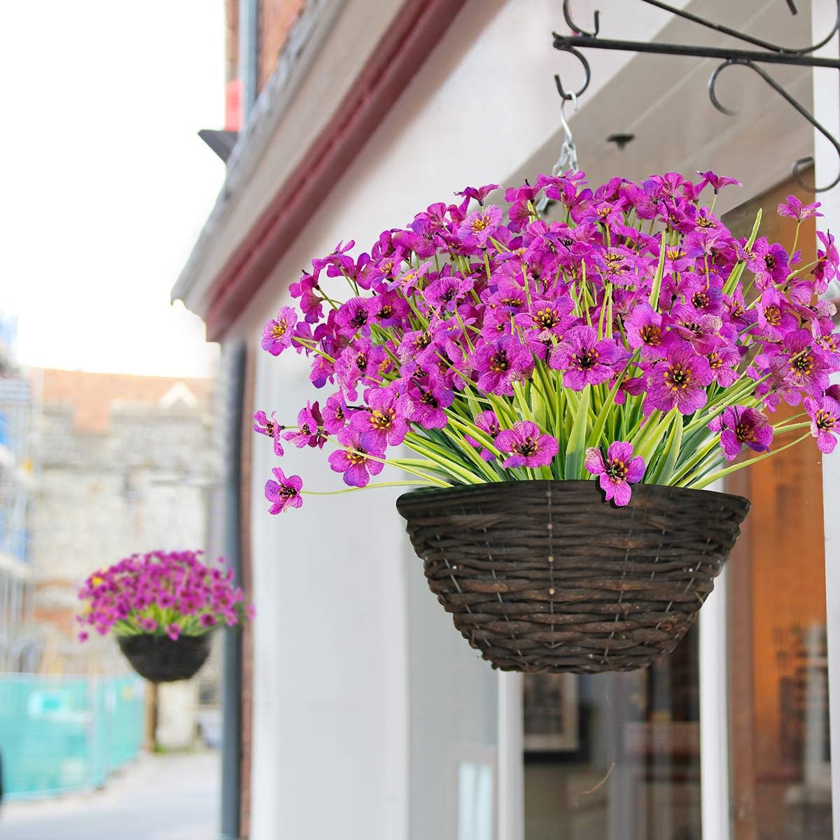 20 Bundles Artificial Flowers Outdoor UV Resistant Fake Flowers No Fade Faux Plastic Plants Garden