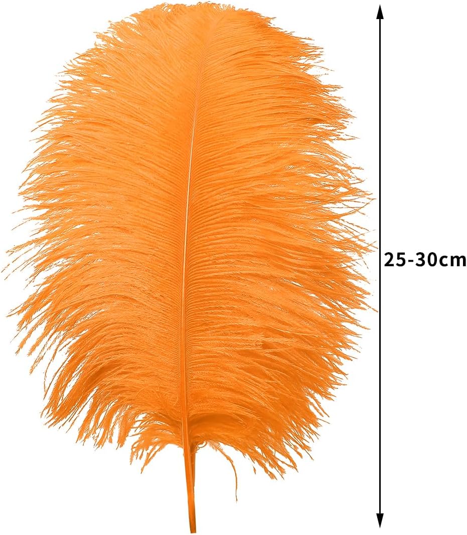 Ballinger Orange Large Ostrich Feathers - 24Pcs 10-12inch Large Orange Feathers for Vase,Wedding