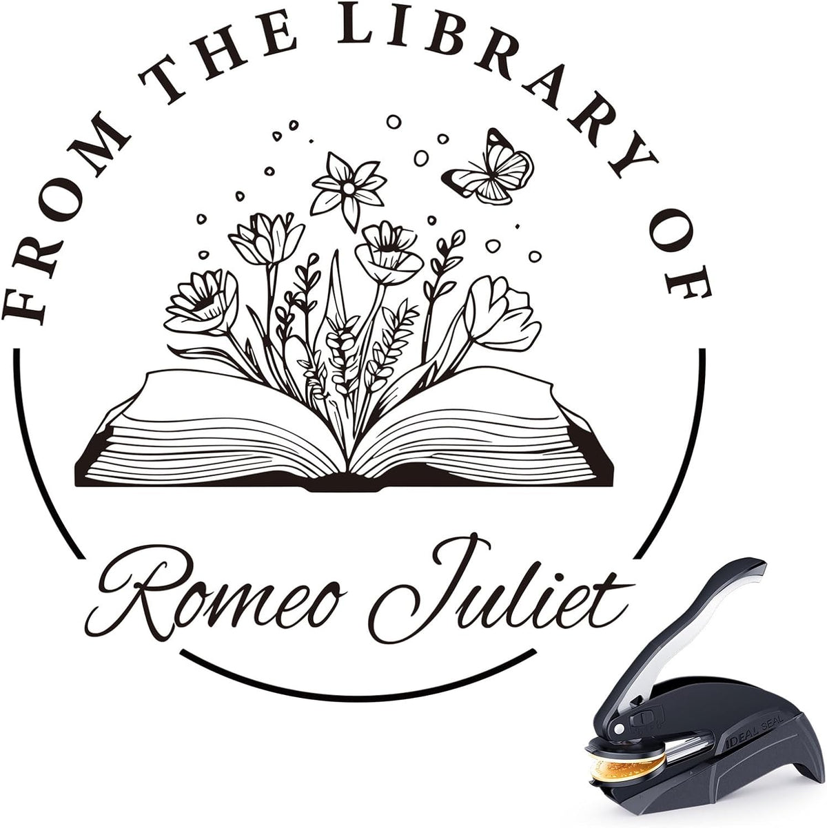 Book Embosser Personalized - Custom Library Embosser Stamp Gifts for Book Lovers, Readers, Teachers