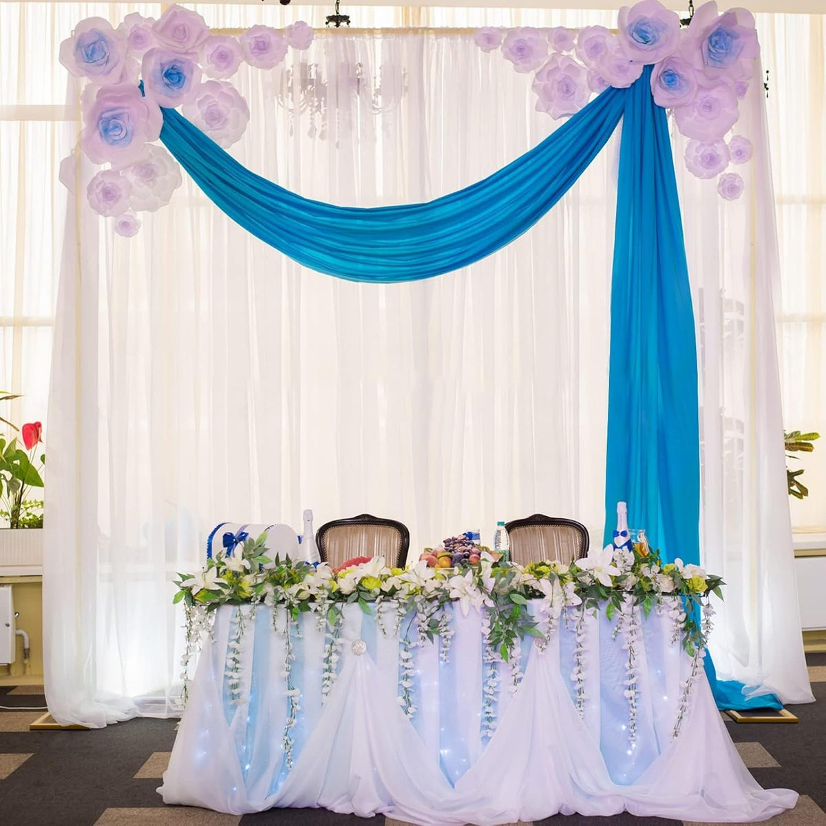 Wokceer 10x10 FT Backdrop Stand Heavy Duty Pipe and Drape Kit, Adjustable Gold Backdrop Stand for