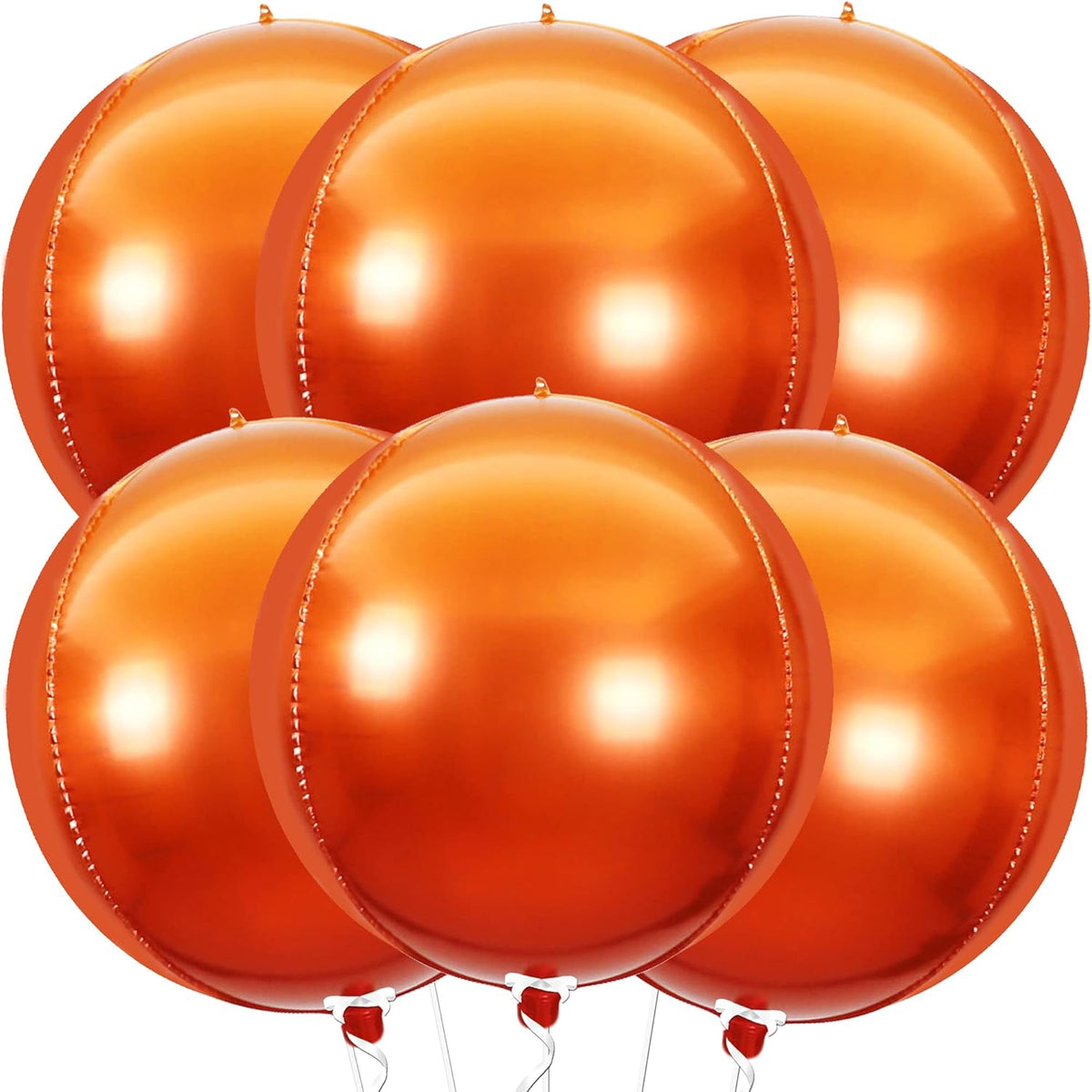 KatchOn, Orange Mylar Balloons - Big, 22 Inch, Pack of 6 | 4D Foil Metallic Balloon for Orange