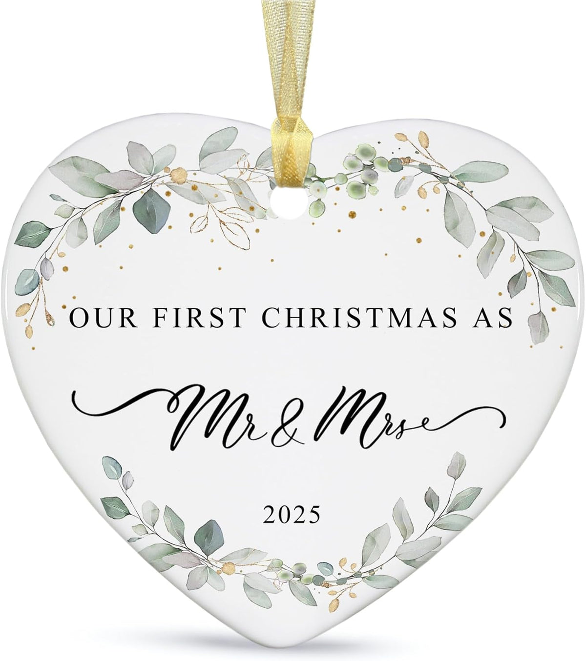 2025 First Christmas Married Ornament,First Year as Mr and Mrs Christmas Hanging Ornament Wedding