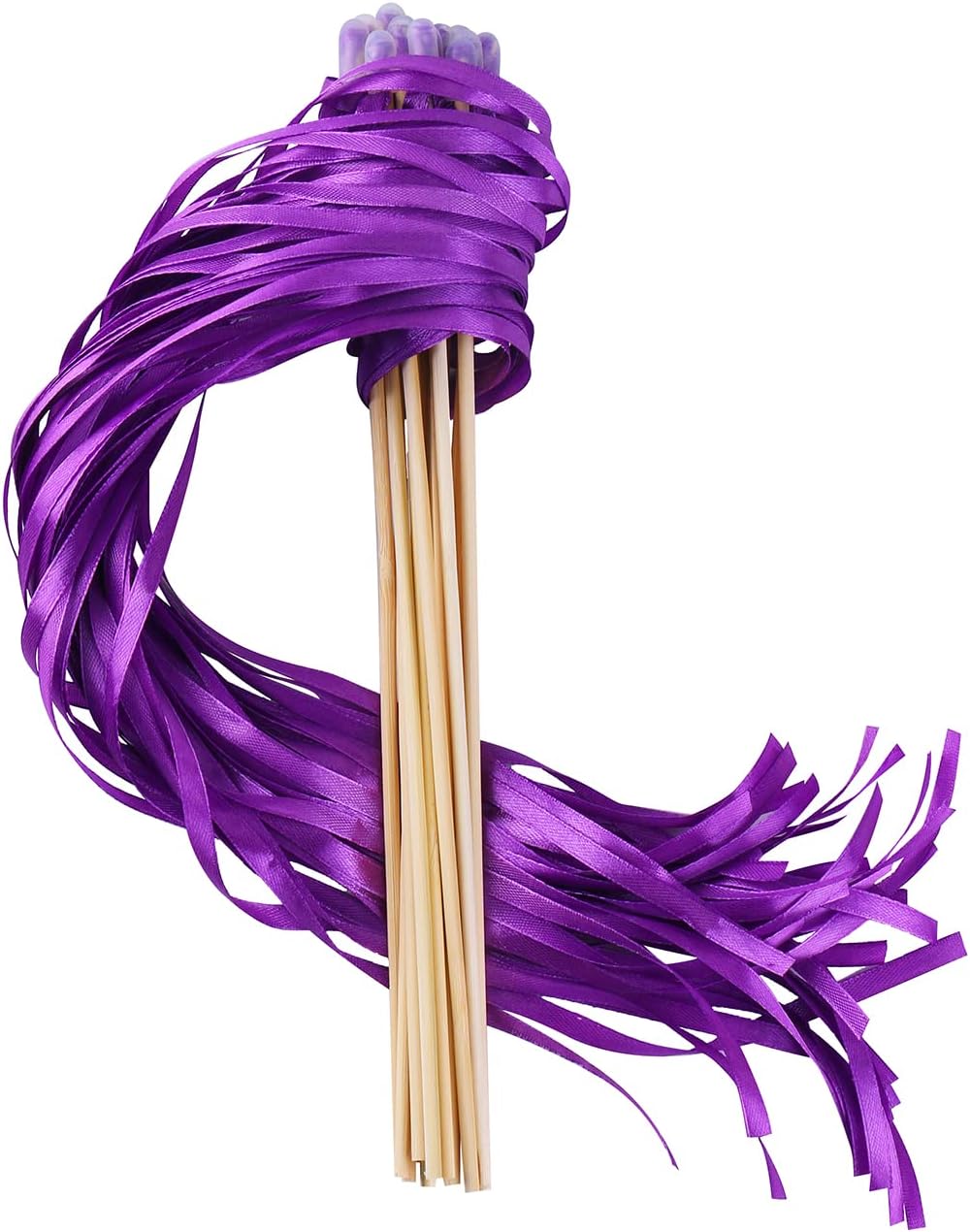 100PCS Ribbon Stick Wands Wedding Streamers with Silk Fairy Stick Wand for Wedding Party Baby