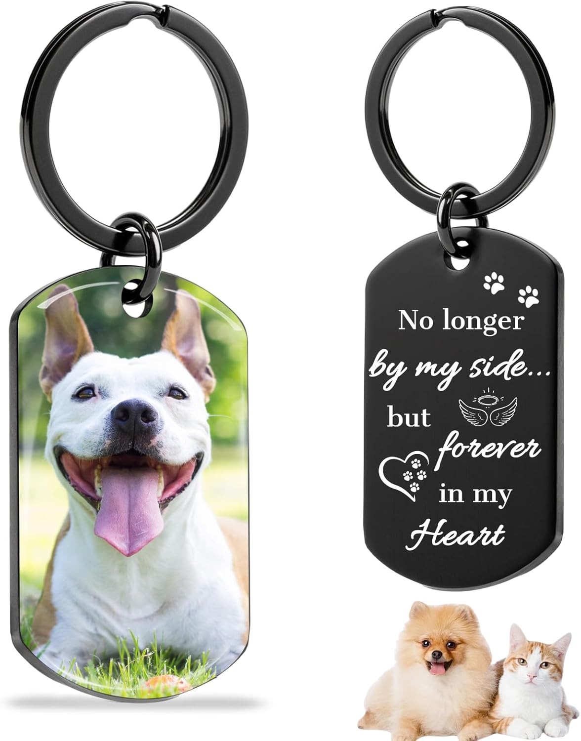 Custom Dog Memorial Photo Keychain Personalized Sympathy Gifts for Loss of Dog Memorial Passing