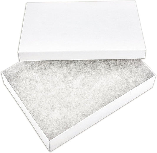 TheDisplayGuys - 25-Pack #53 Kraft Paper Cardboard Gift Boxes/Jewelry Cases w. Cotton Padding & Lid