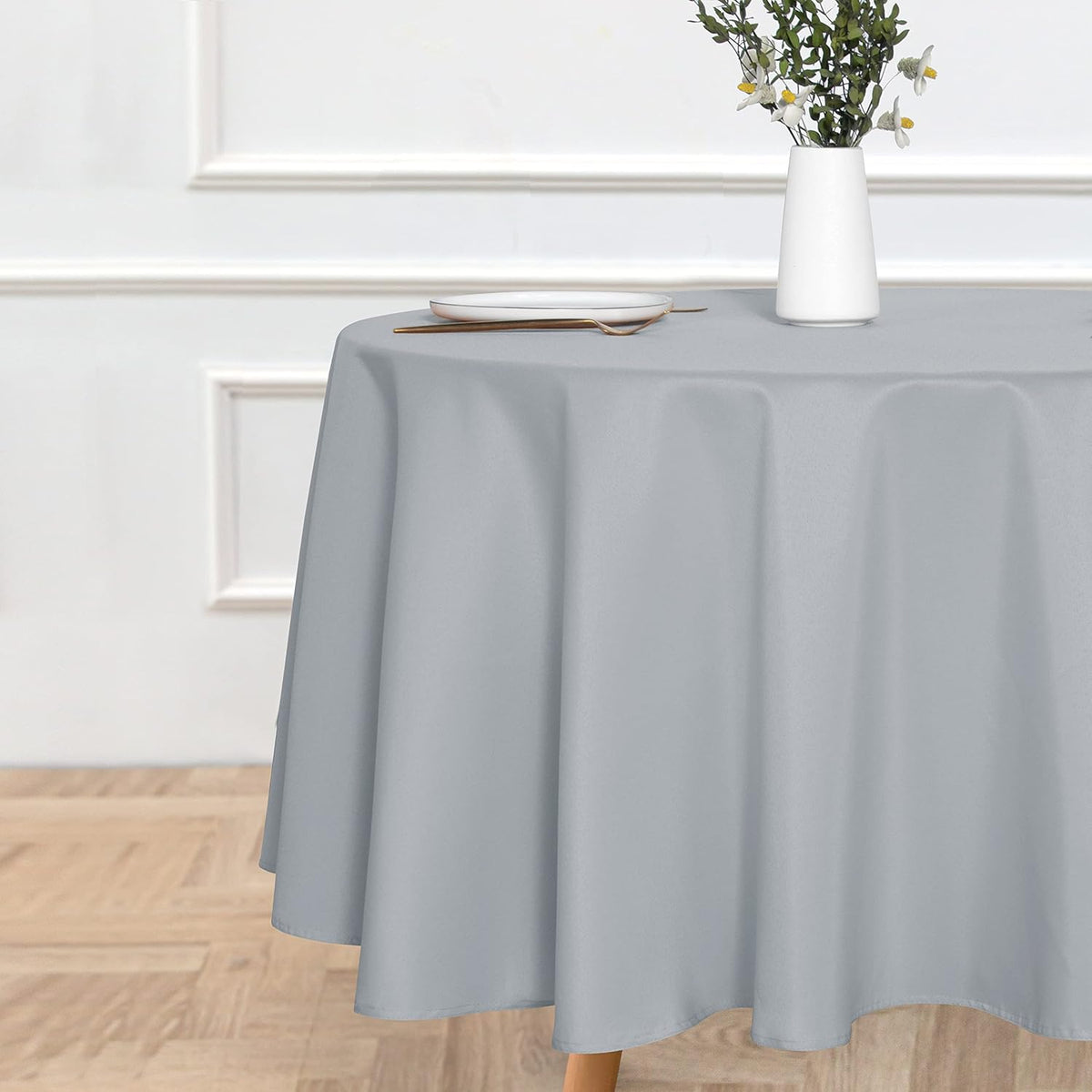 sancua Round Tablecloth - 90 Inch - Water Resistant Spill Proof Washable Polyester Table Cloth