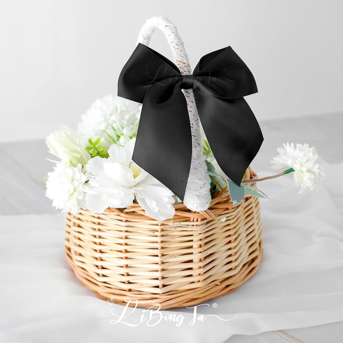 5'' Black Bow Party Decorations Satin Bows, Twist Tie Bows for Treat Bags, Cake Pops, Pre-Tied Bow
