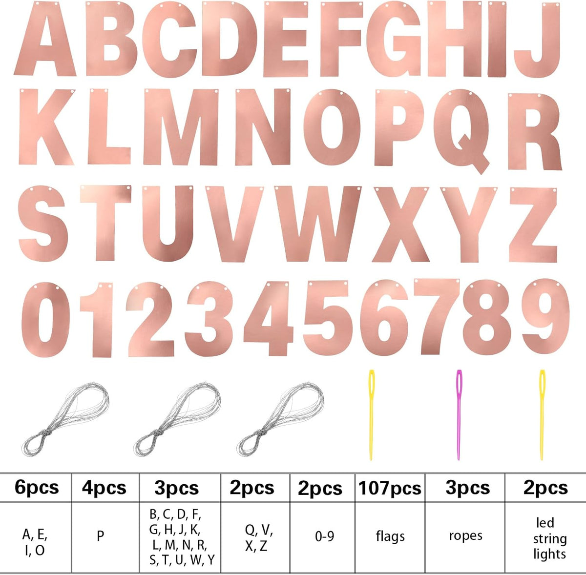 TaoBary 112 Pcs DIY Letter Custom Banner Glitter Customizable Banner Kit Including 107 Letters and