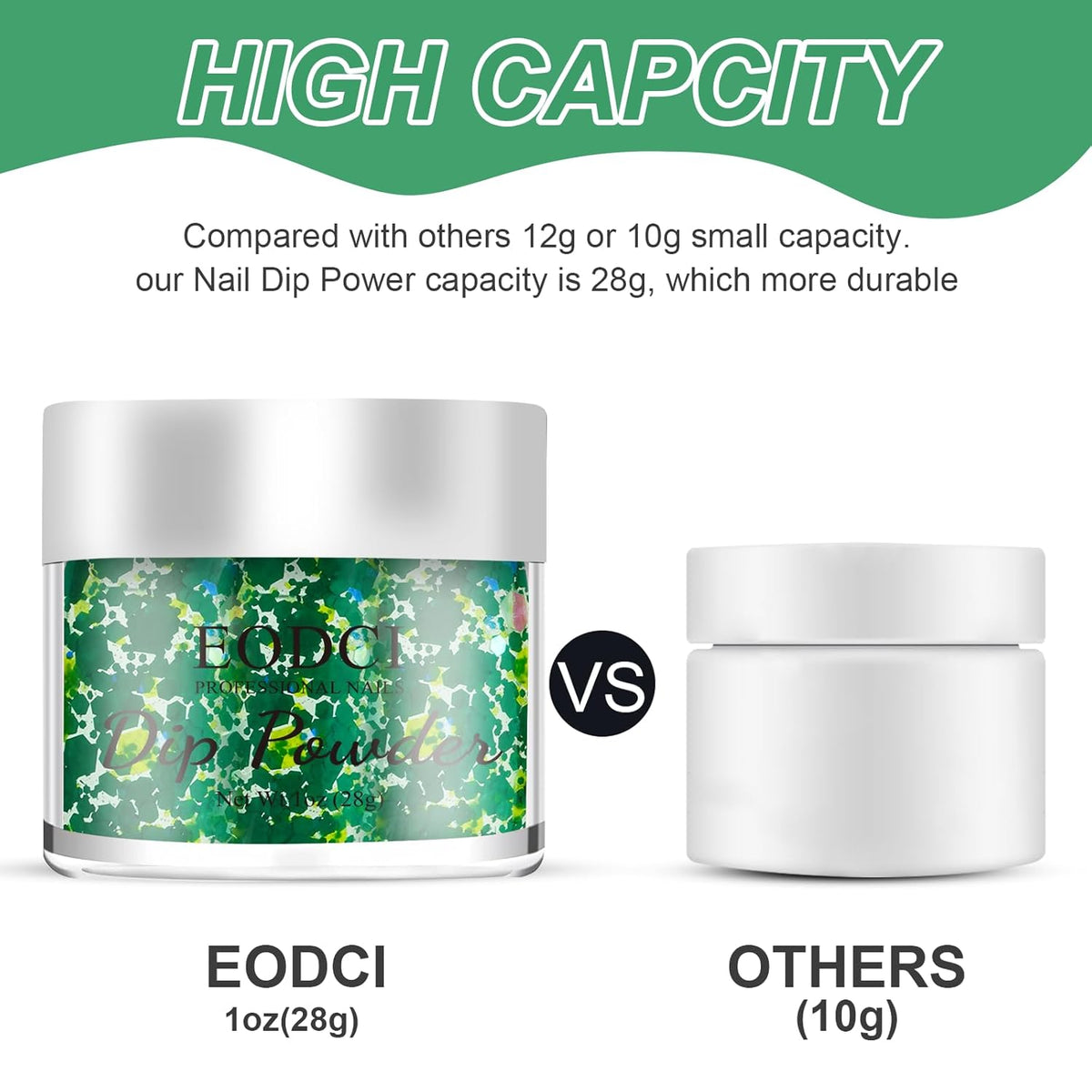 Dopamine Glitter Green Dip Powder Nail Color, Pro Dipping Powder System for Nail Art DIY at