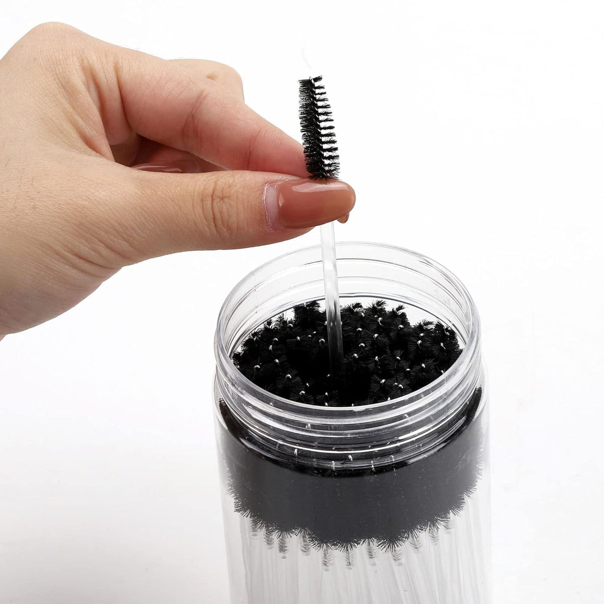 100 Pcs Disposable Mascara Wands, Crystal Eyebrow Spoolies Brush for Eyelash Extensions, Makeup