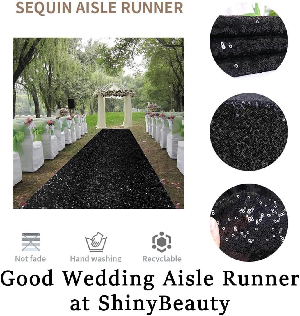 ShinyBeauty Aisle Runner Outdoor Wedding Aisle Runner for Wedding Sequin Aisle Runner Sequin Fabric