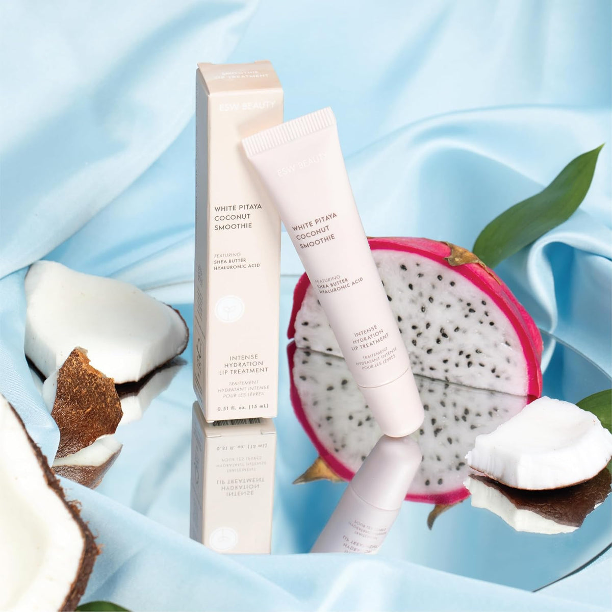 ESW Beauty White Pitaya Coconut Lip Treatment - Clear & Glossy with Shea Butter, Hyaluronic Acid