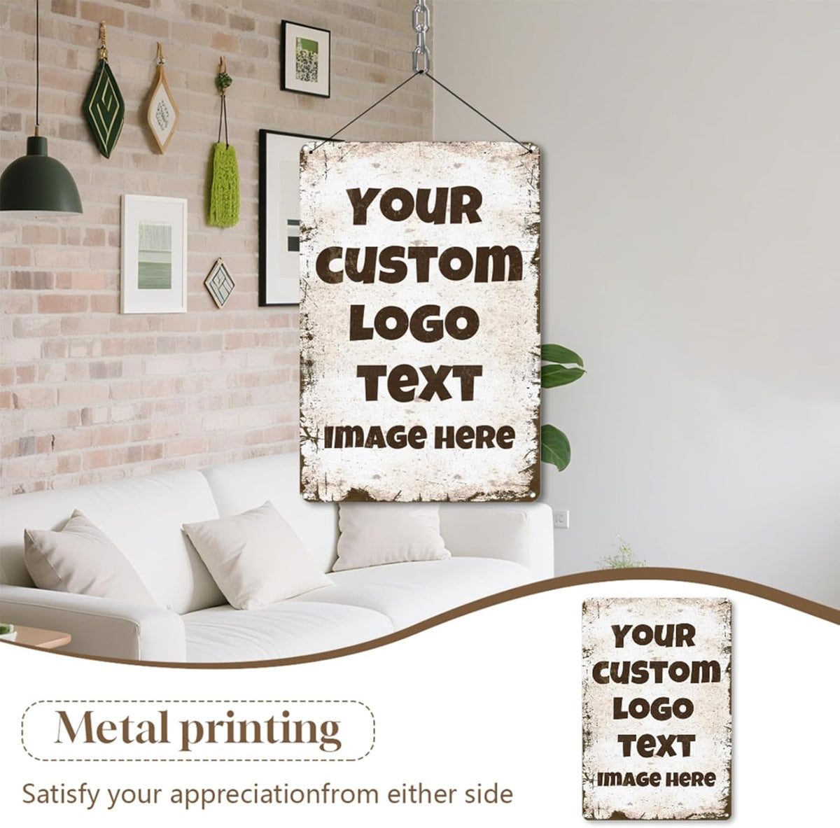 Personalized Metal Sign Custom with Photo Text Logo for Outdoor Yard Garden Home Business Wedding