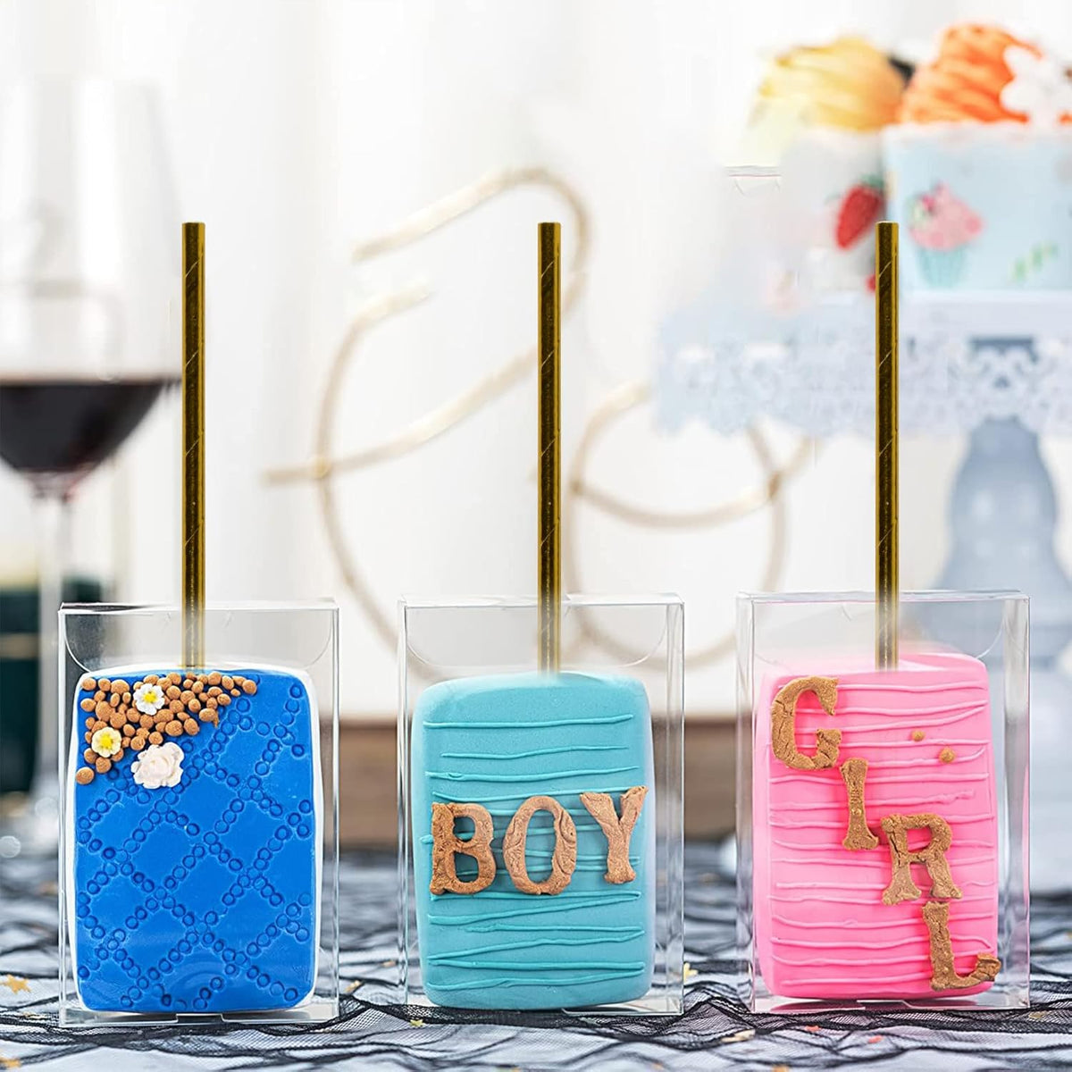 7.75 inch Compostable Gold Paper Straws 100 Counts - for Drinking, Cocktails, Party, Wedding