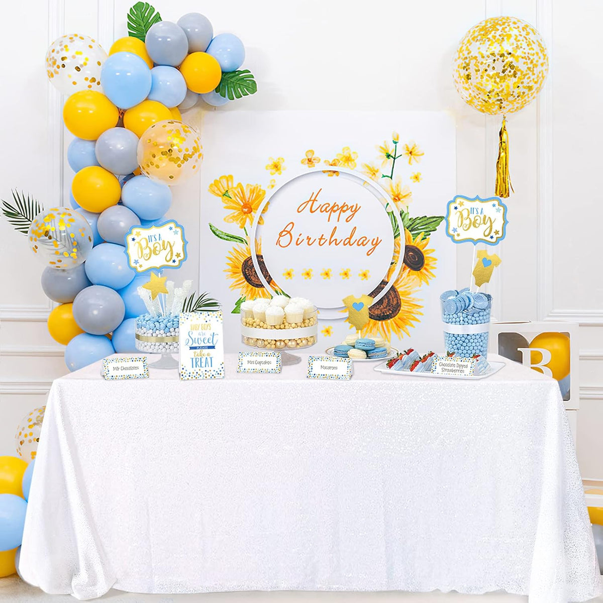 QueenDream Sequin Tablecloth 90 x132 Inch White Rectangle Tablecloth Glitter Table Cloth Overlay