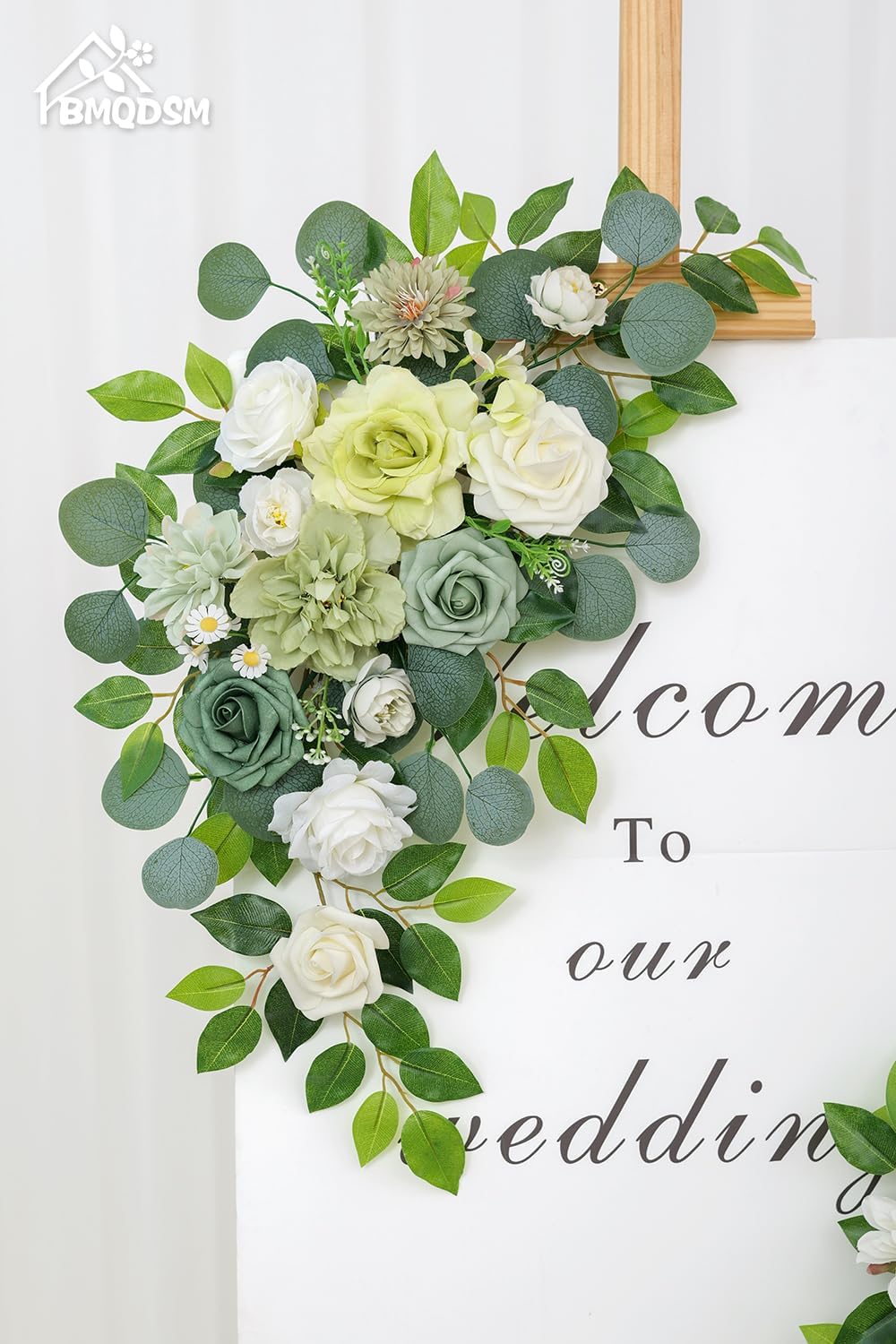 Pack of 2 Artificial Flowers for Backdrop Decoration, Wedding Arch Flowers,Reception Welcome Sign