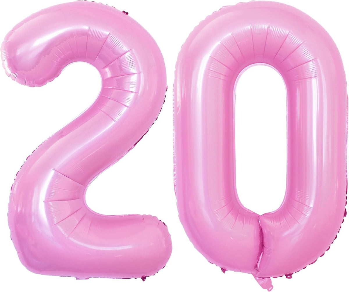 GOER Number 20 Balloons for 20th Birthday Party Decorations,42 Inch Jumbo Foil Helium Balloons for