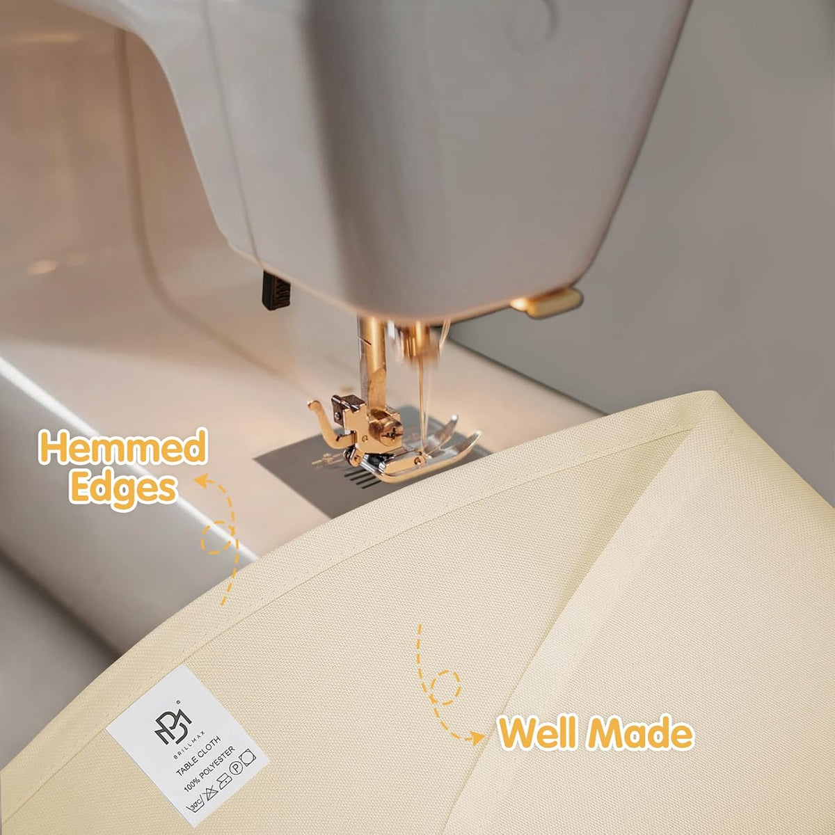 BRILLMAX 6 Pack Beige 70 Inch Round Tablecloths Fit 30" to 54" Tables (8-20" Drop) - Circle Bulk
