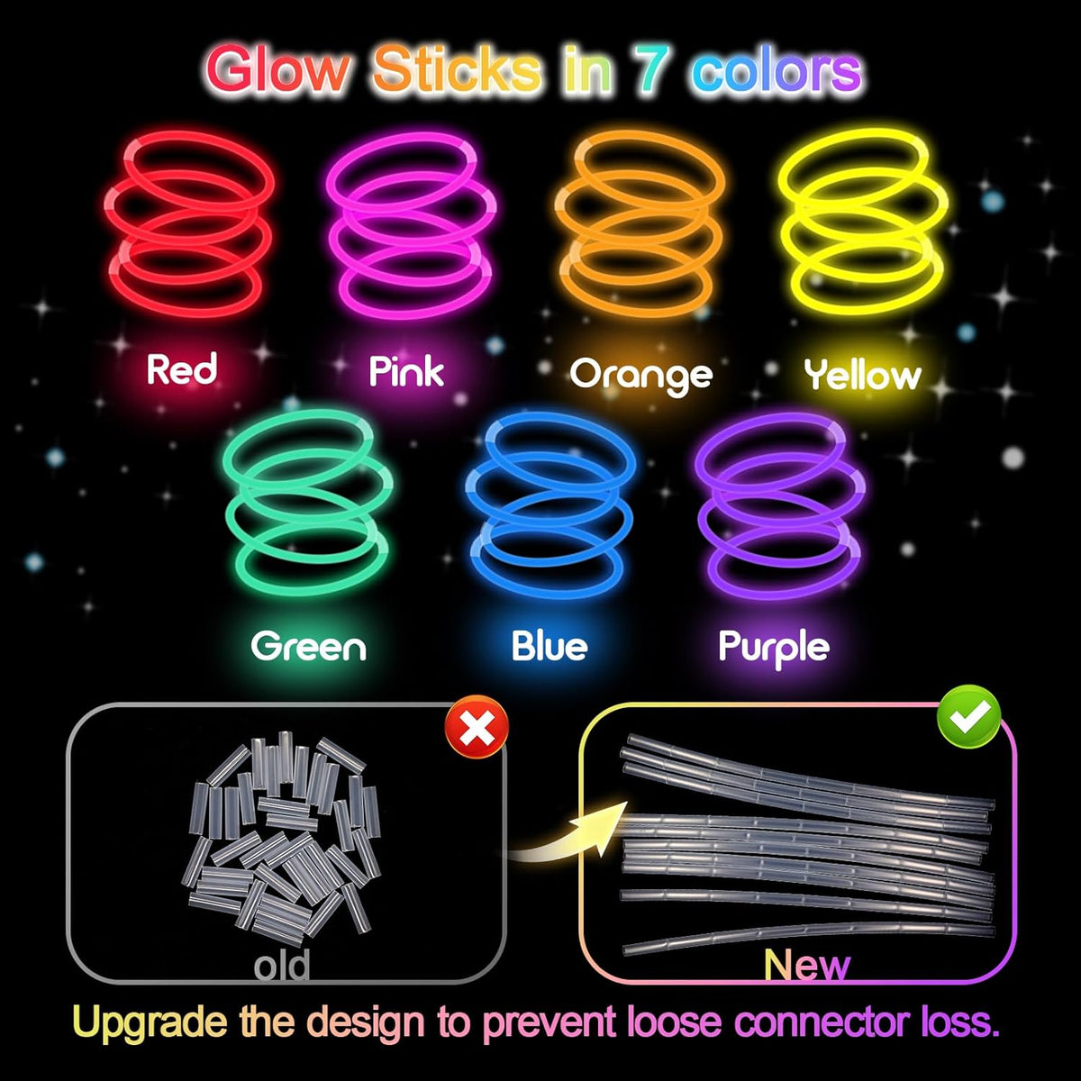 Halloween Glow Sticks Bulk Party Pack- Ultra Bright 500pk Glow in the Dark Party Favors, Glow