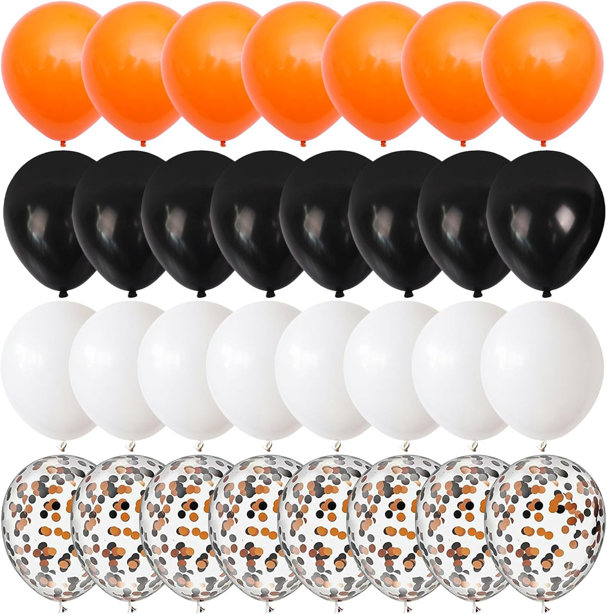 Orange Black White Balloons, 60 Packs 12 Inch Halloween Party Balloons, Black and Orange Helium