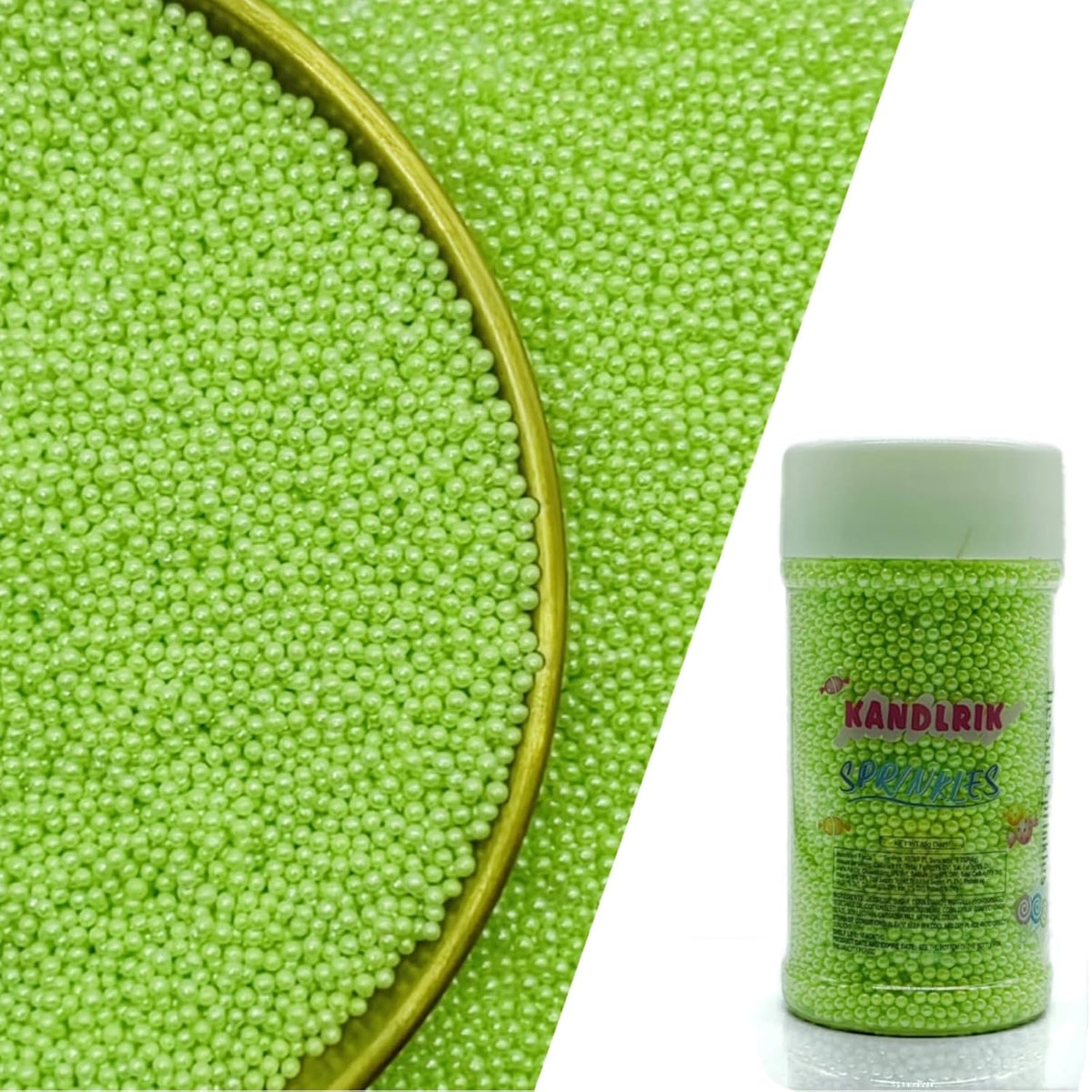 Edible Light Green Sprinkles Candy 2mm Mini Pearls Cake Decorations Cupcake Toppers Cookie