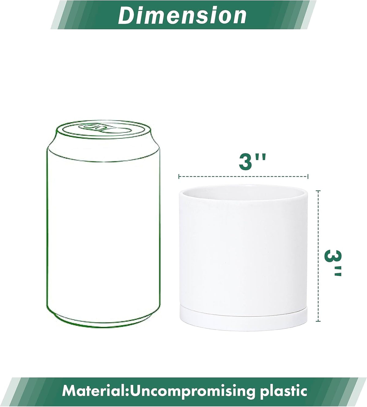 D'vine Dev 12 Pack 3 Inch Mini Plastic Plant Pots, Small Garden Planters for Plant with Drainage