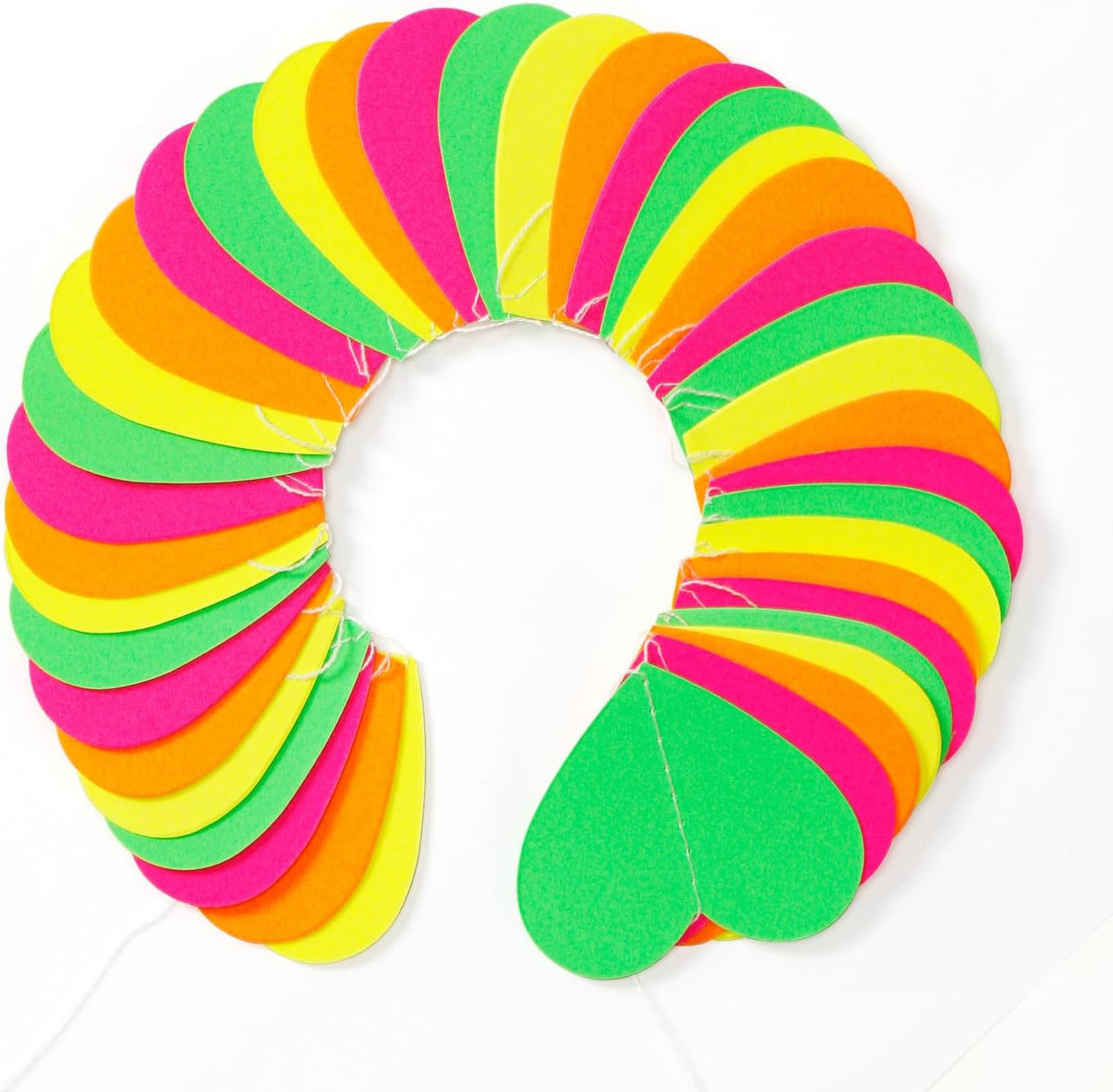 UV Neon Party Decorations Heart-Garland - 52ft Glow in The Dark Supplies,80s Hanging Streamers