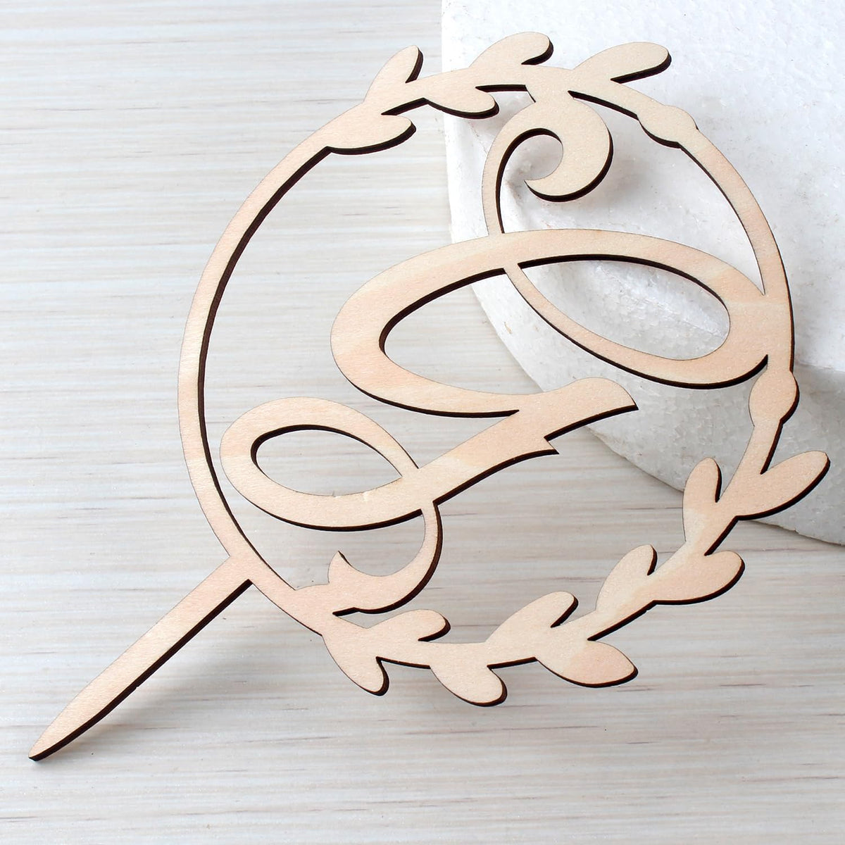LINGTEER Personalized Inital Letter G Wooden Cake Topper Perfect for Birthday Rustic Wedding
