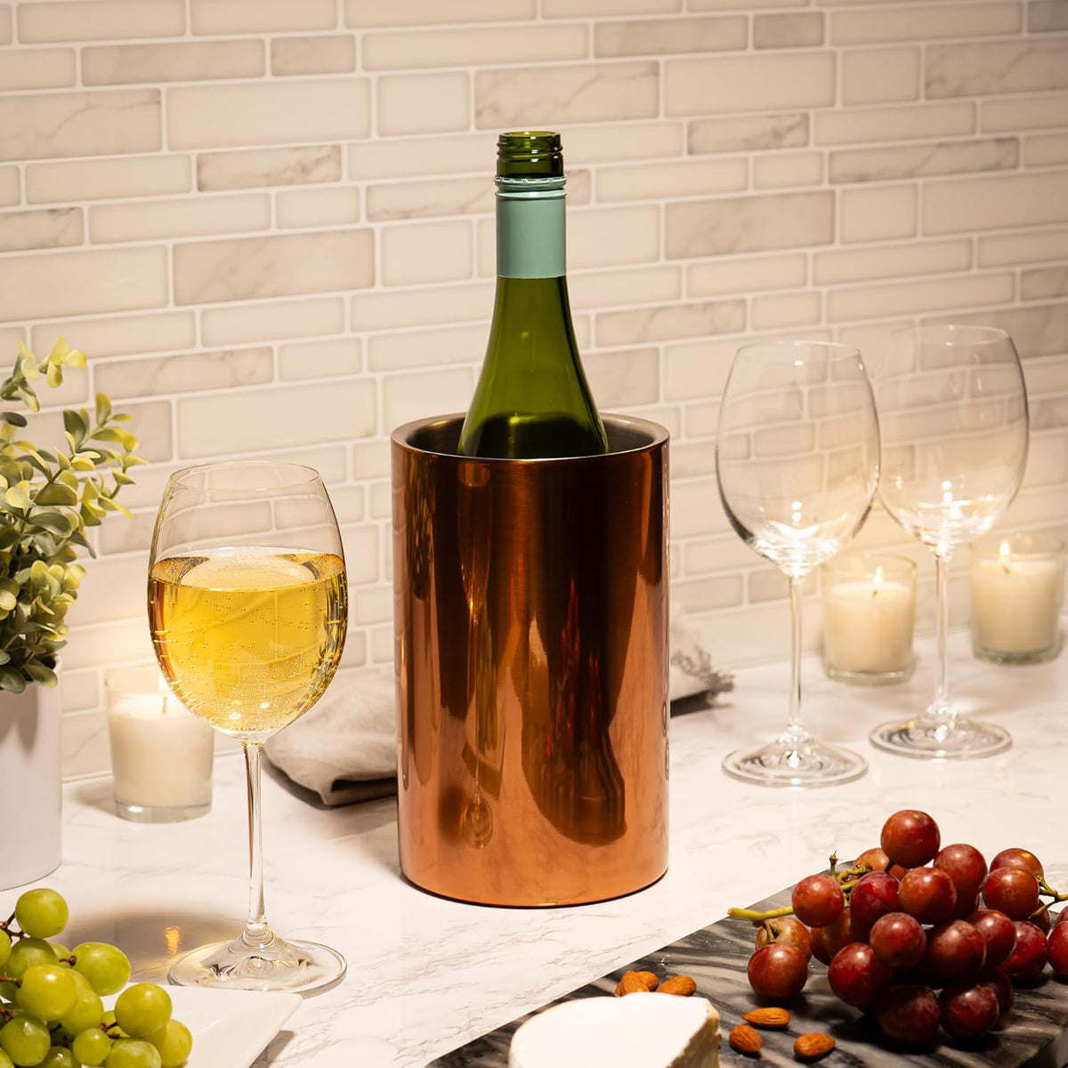 Wine Chiller for Bottles (Copper) - Champagne Bucket, Elegant Wine Bottle Chiller and Champagne
