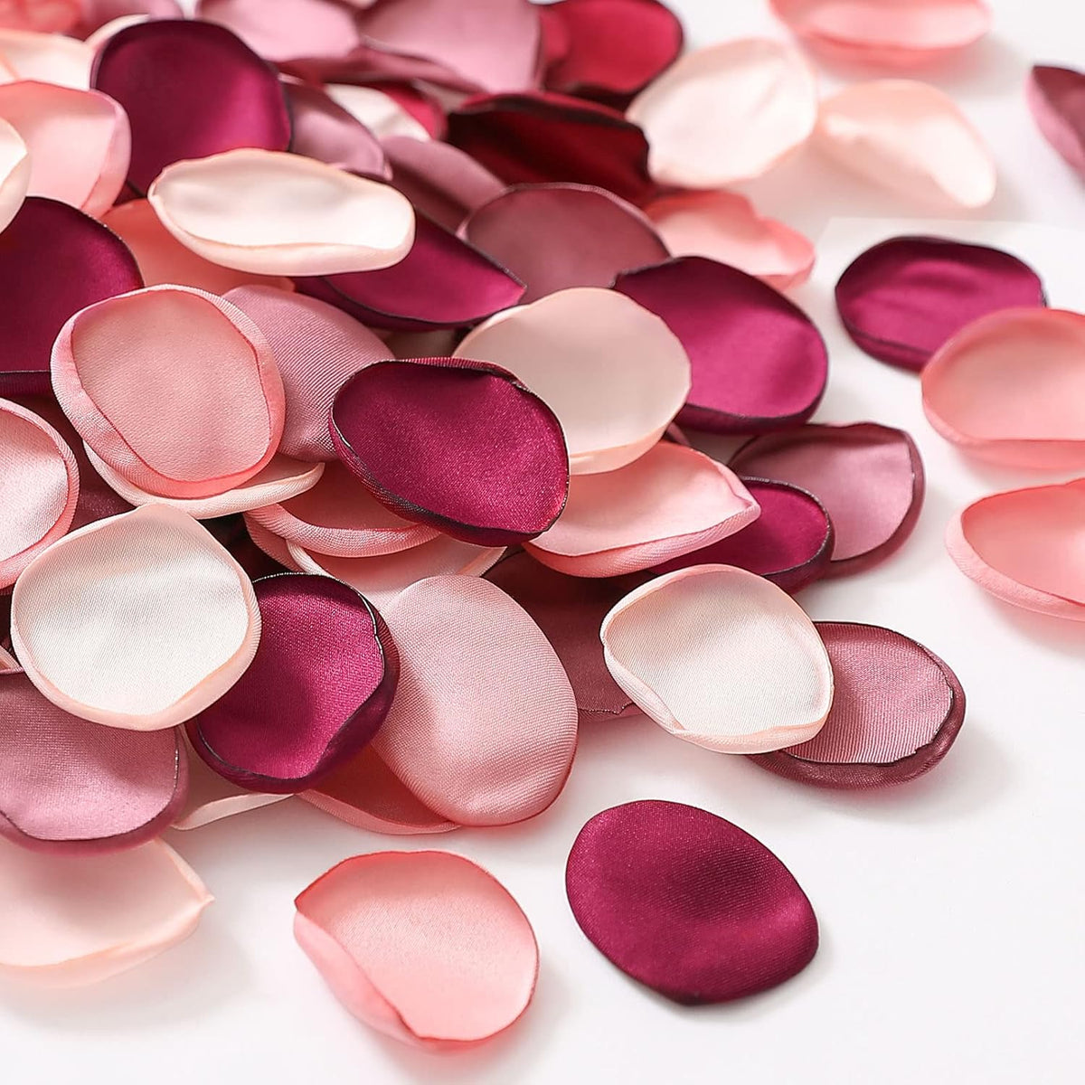 Serwalin 300pcs Silk Rose Petals Artificial Flower Petals for Weddings Burgundy Pink Petals Fake