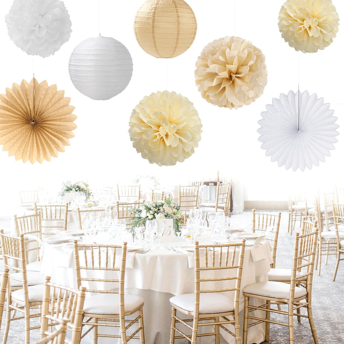 Champagne Gold White Bridal-Shower Party-Decorations - 31pcs Bride To Be Banner,Boho Neutral