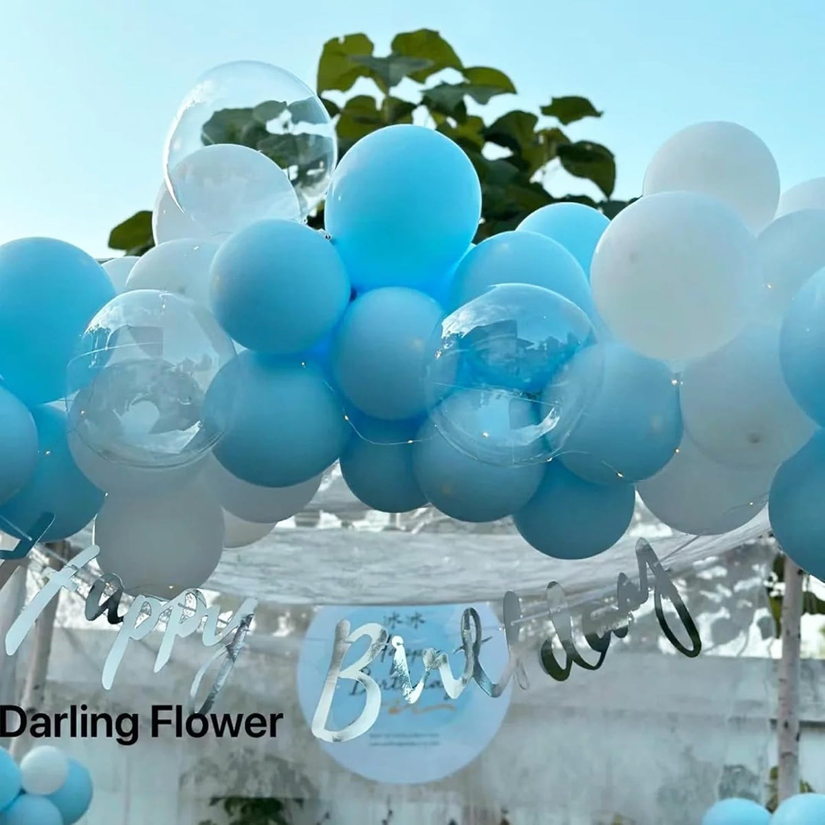 90pack Aqua Balloons Different Size 18/12/10/5 Inch Aqua Balloon Garland Arch Kit for Graduation