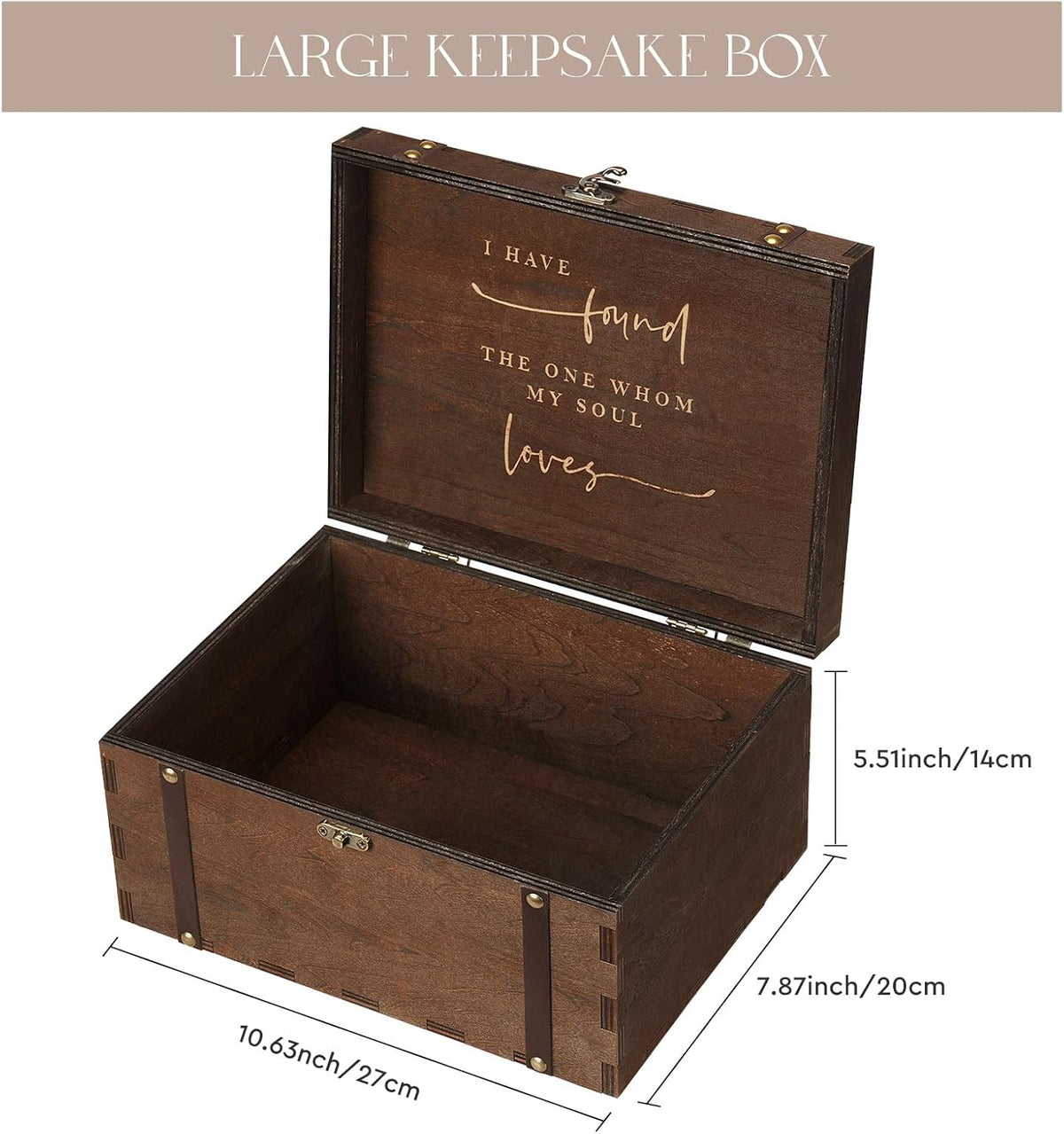 AW BRIDAL Large Mr and Mrs Wedding Keepsake Box with Lids, Engraved Wooden Storage and Decorative