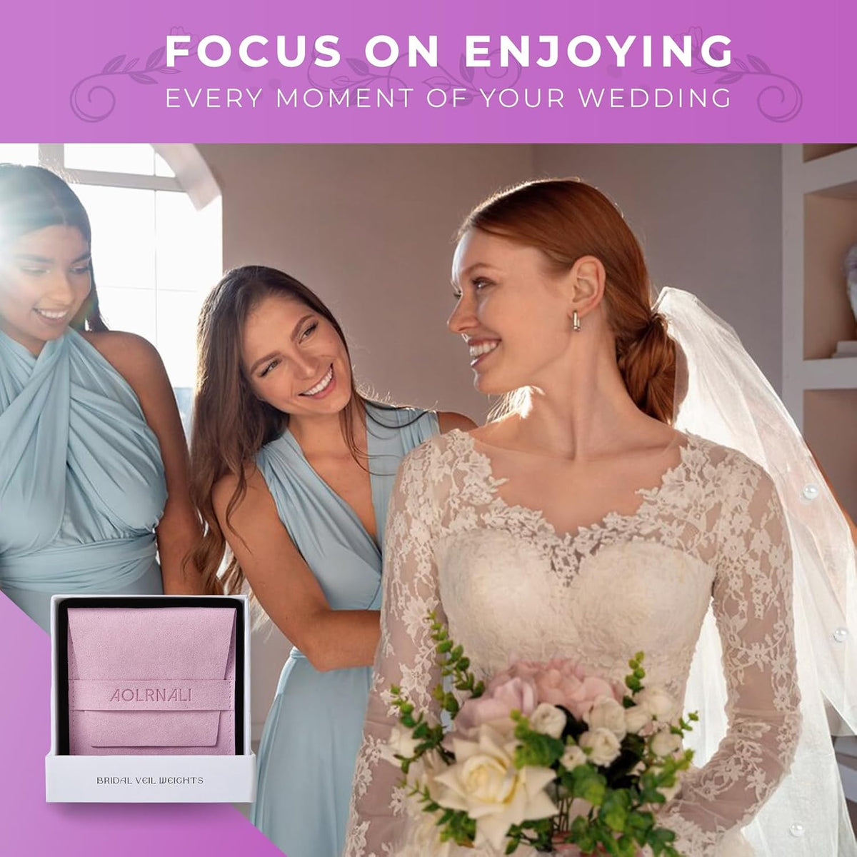 Pearl Veil Weights - 16 Pairs of Magnetic Bridal Veil Weights - Secures Long Veils for Outdoor