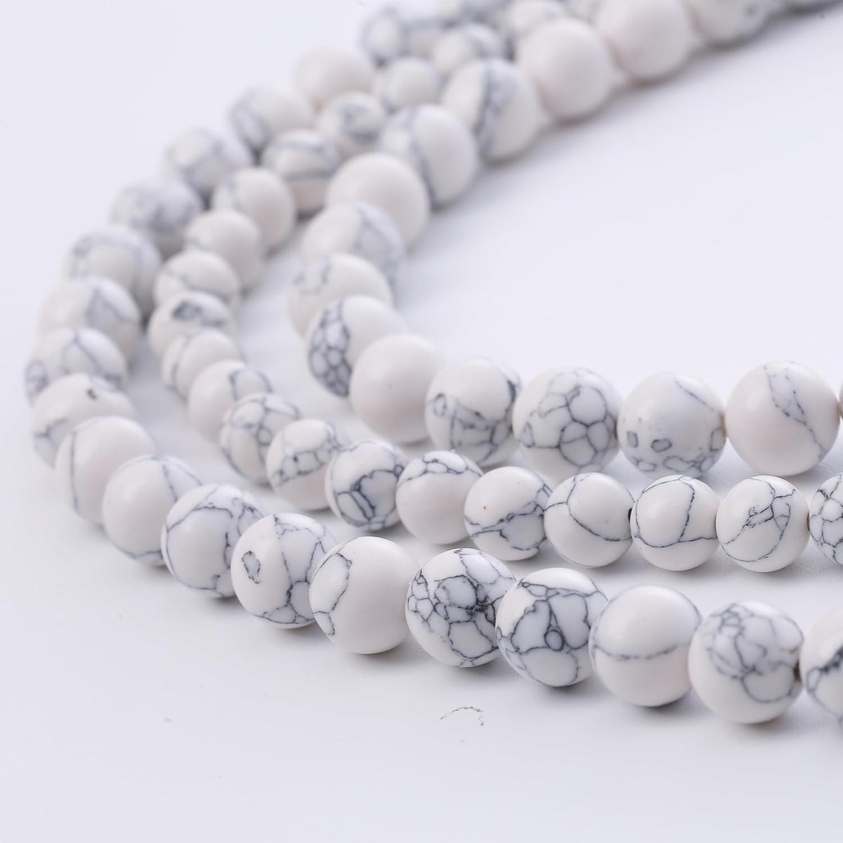 Natural White Turquoise Stone Beads Gemstone Round Crystal Energy Jade Beads Stone Beads for