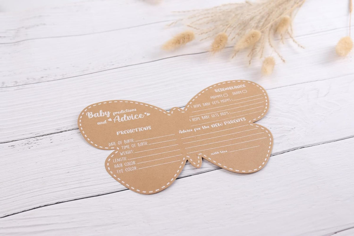 Butterfly Baby Shower Decorations - Baby Shower Advice Cards for Parents to Be- Baby Shower Games