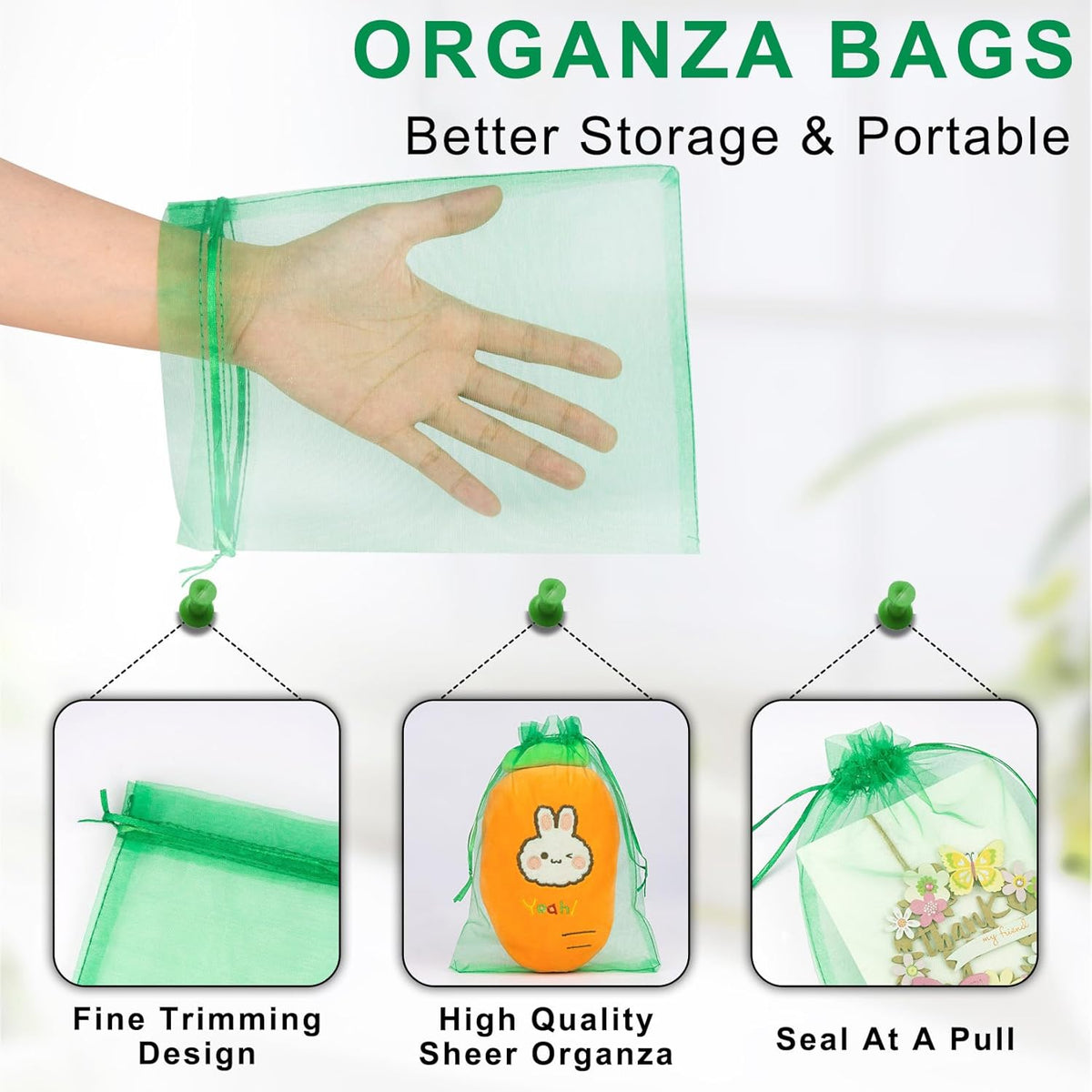 ANZNKU Organza Bags 6x9 Inch, 50 Pack Gift Bags for Christmas Party Favor Mesh Bag Jewelry Pouches