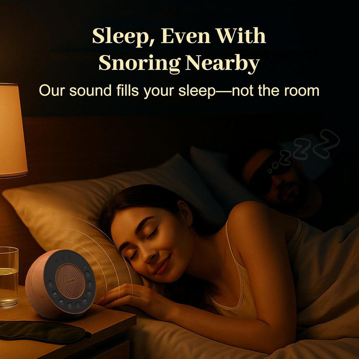 Housbay White Noise Machine with 31 Soothing Sounds, 5W Loud Stereo Sound, Auto-Off Timer