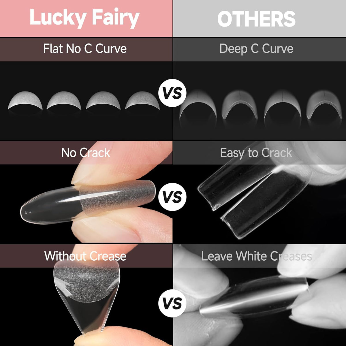 Medium Stiletto Nail Tips: 240 Pcs Full Cover Almond Shape False Nail Acrylic Soft Gel Nails Tips
