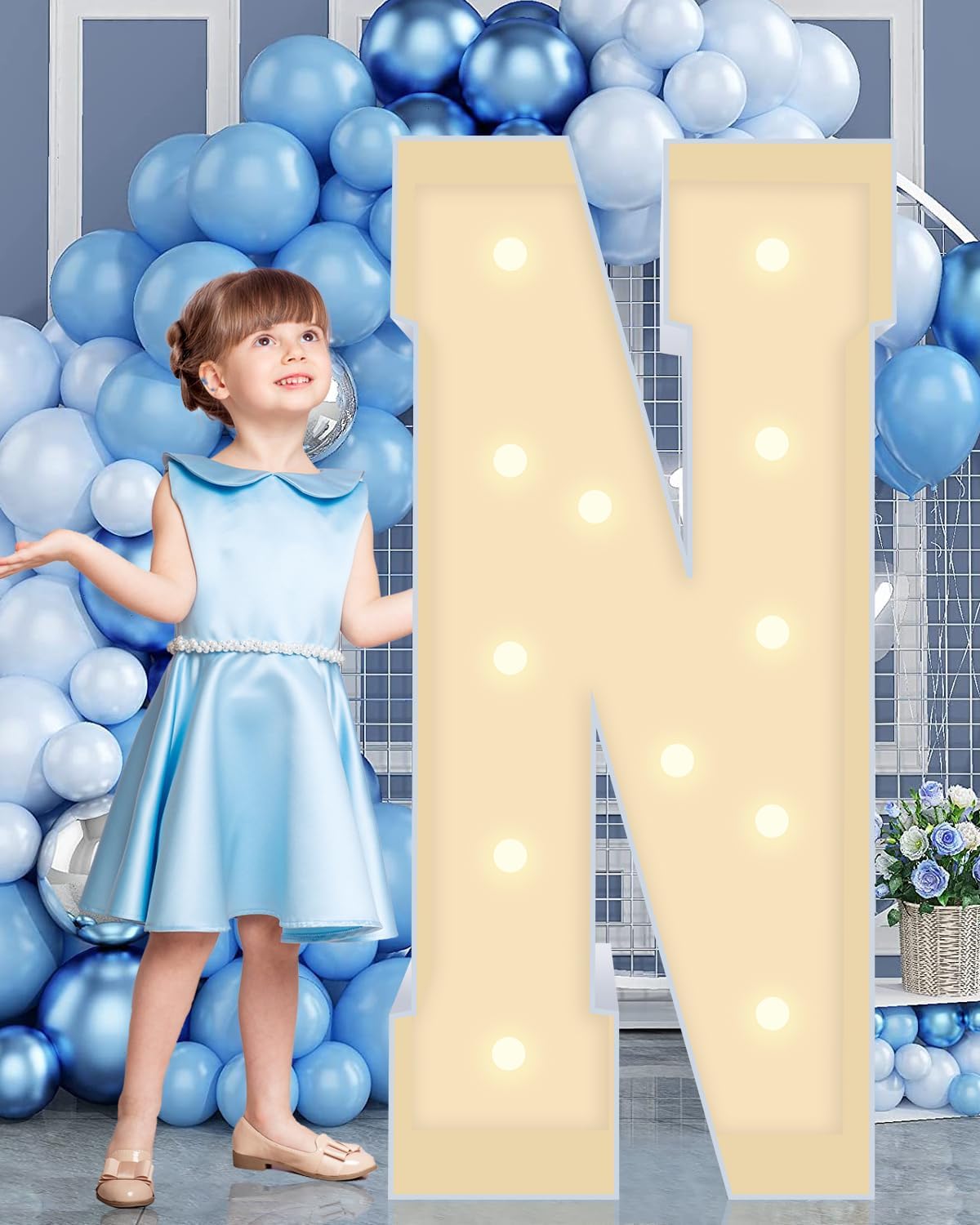4FT Marquee Plastic Letters N - Light up Letters N Are Made from Corrugated Plastic Board - Quick