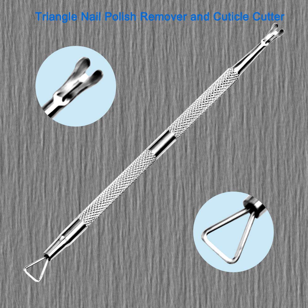 Professional Cuticle Pusher and Cutter, Cuticle Trimmer & Cuticle Remover, 2-Piece Manicure Tools